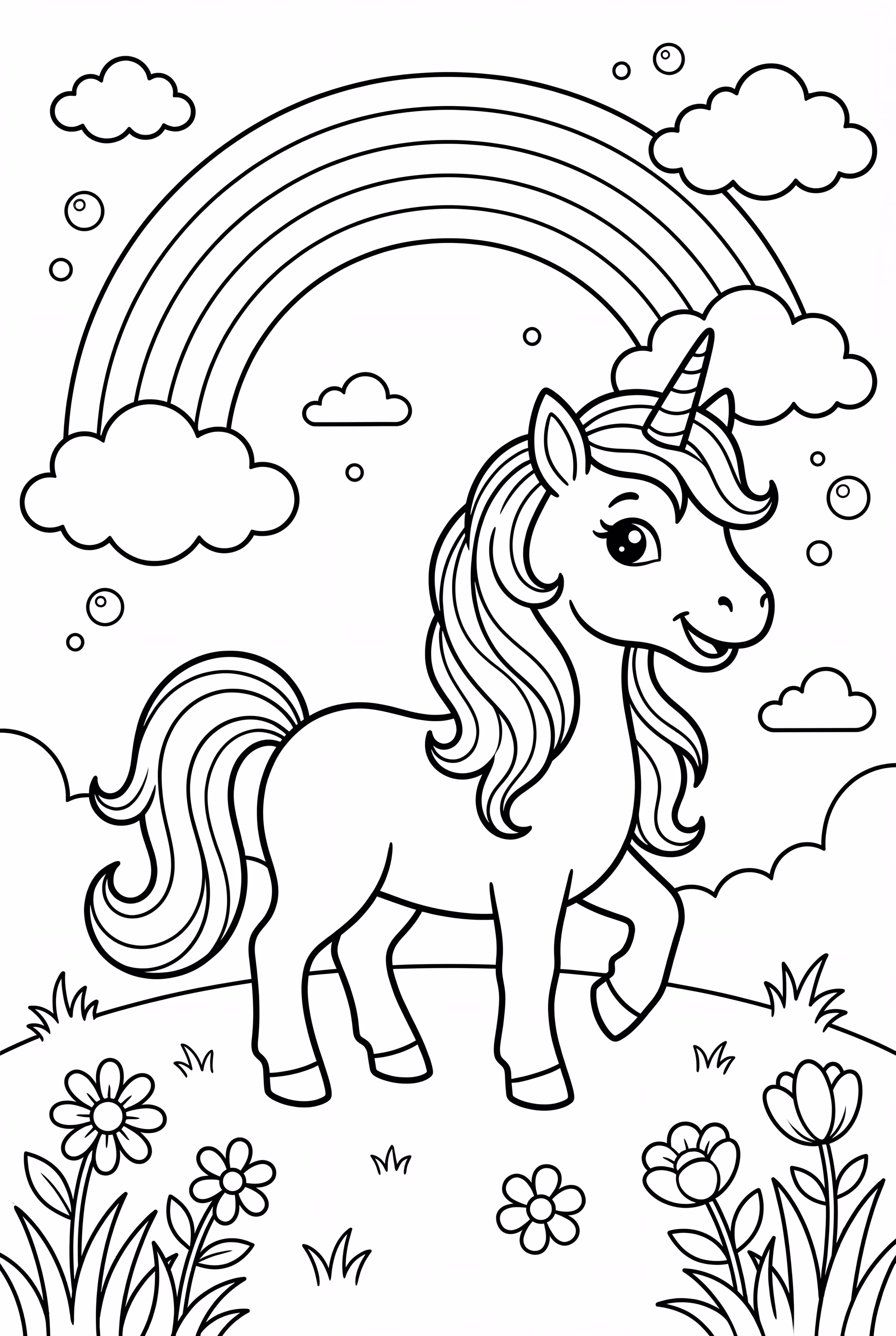 unicorn with a rainbow background