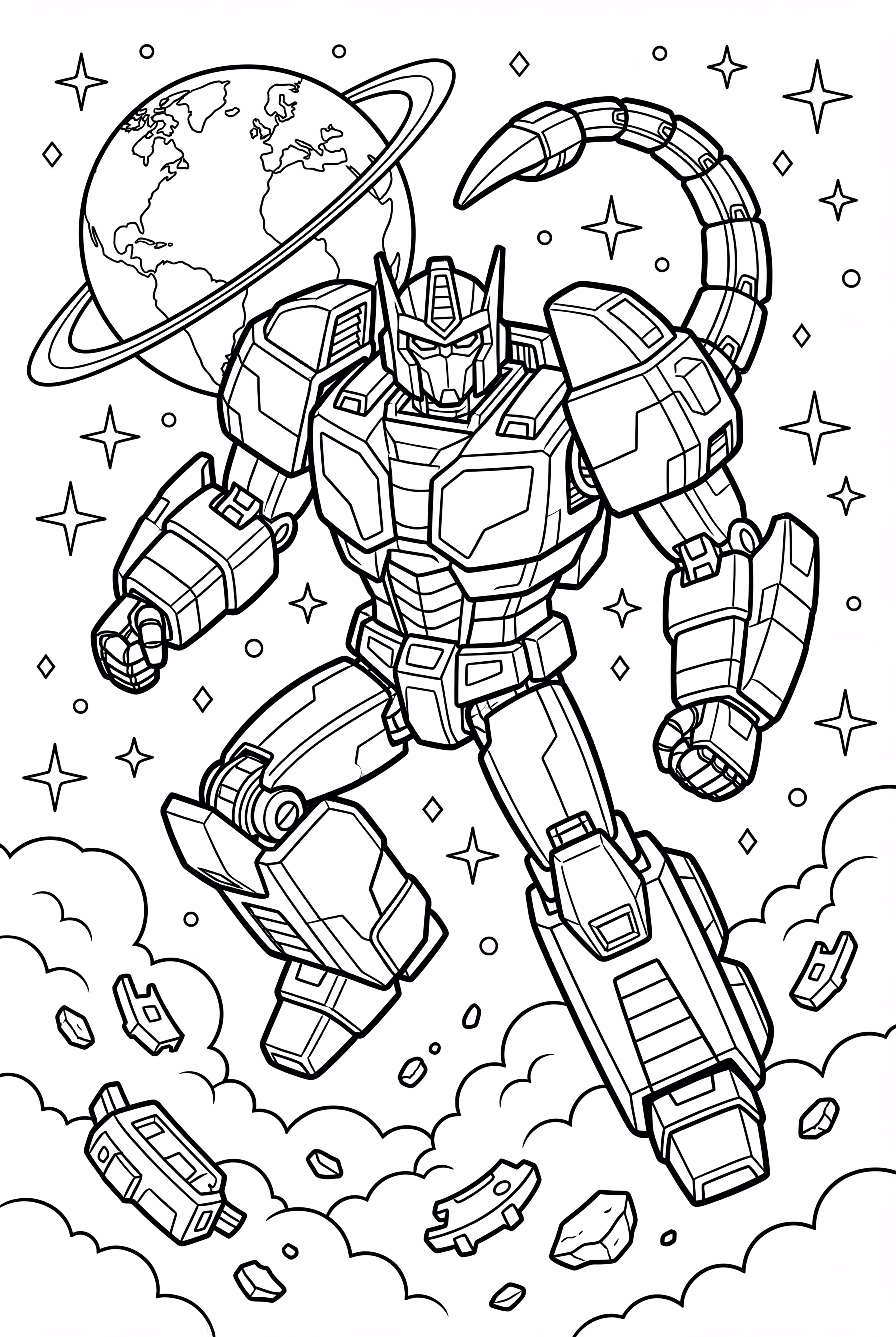 Unicron Transformers Hovering Above Earth-2