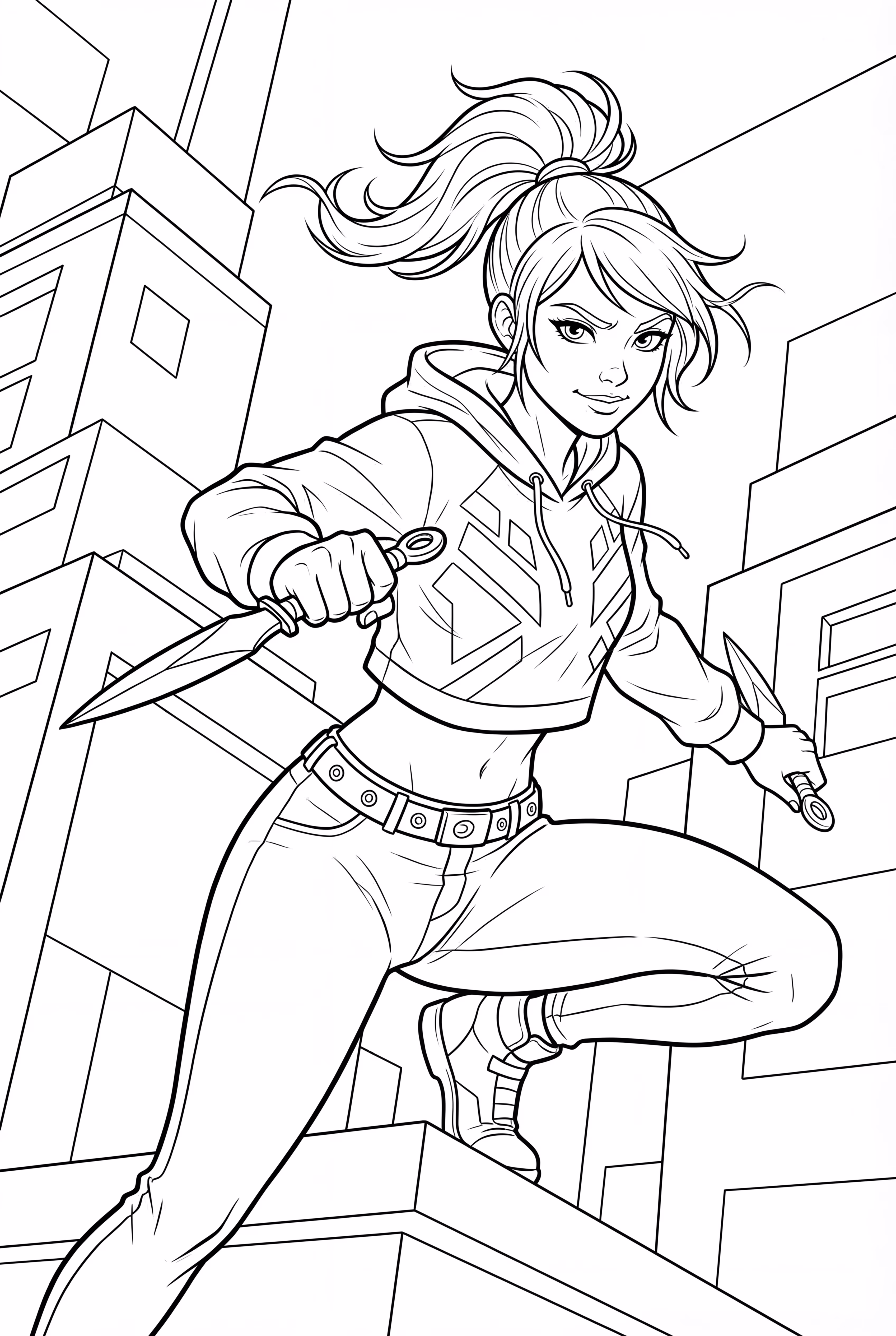 Valorant Jett Posing With Knives