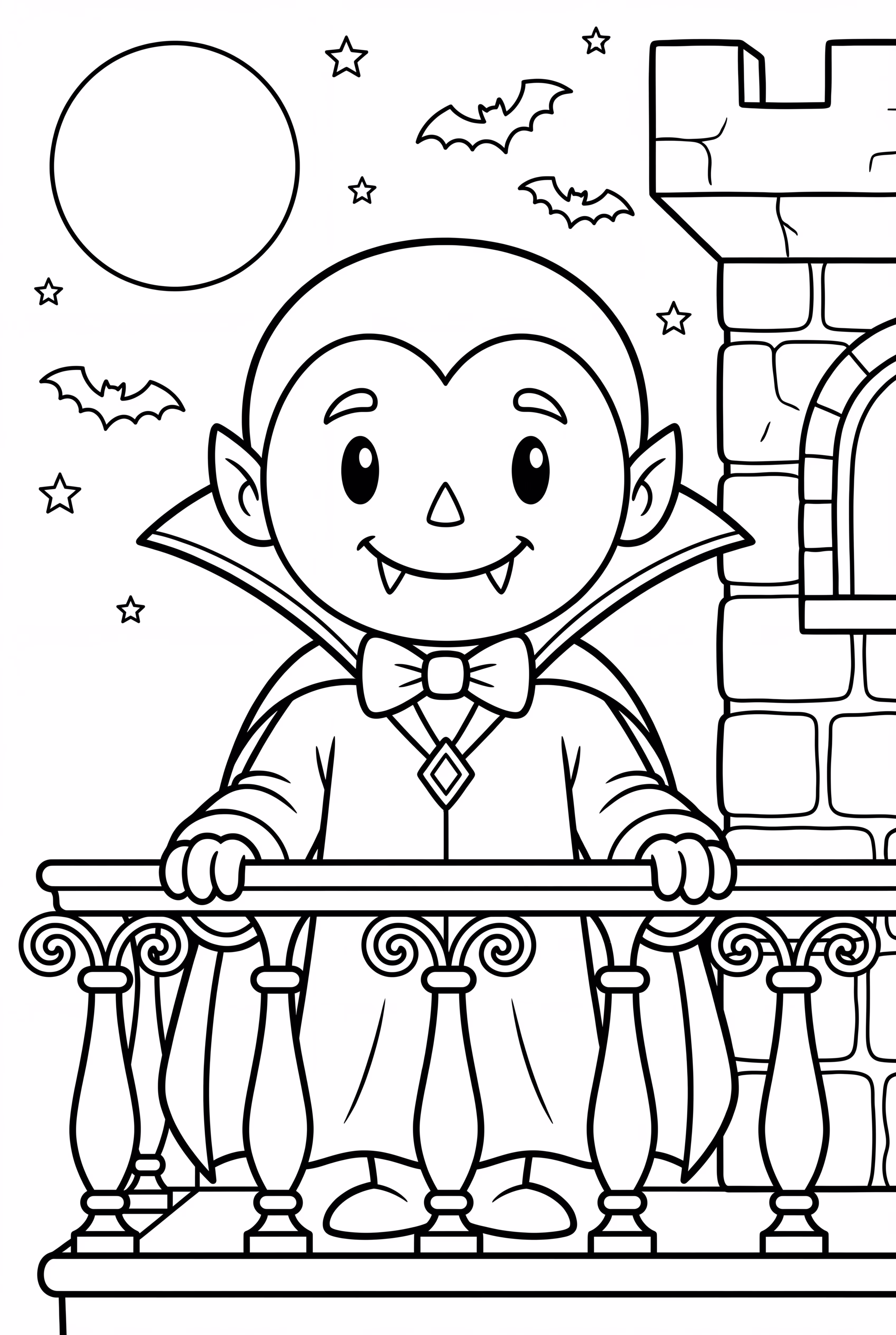 バルコニーに立つヴァンパイア