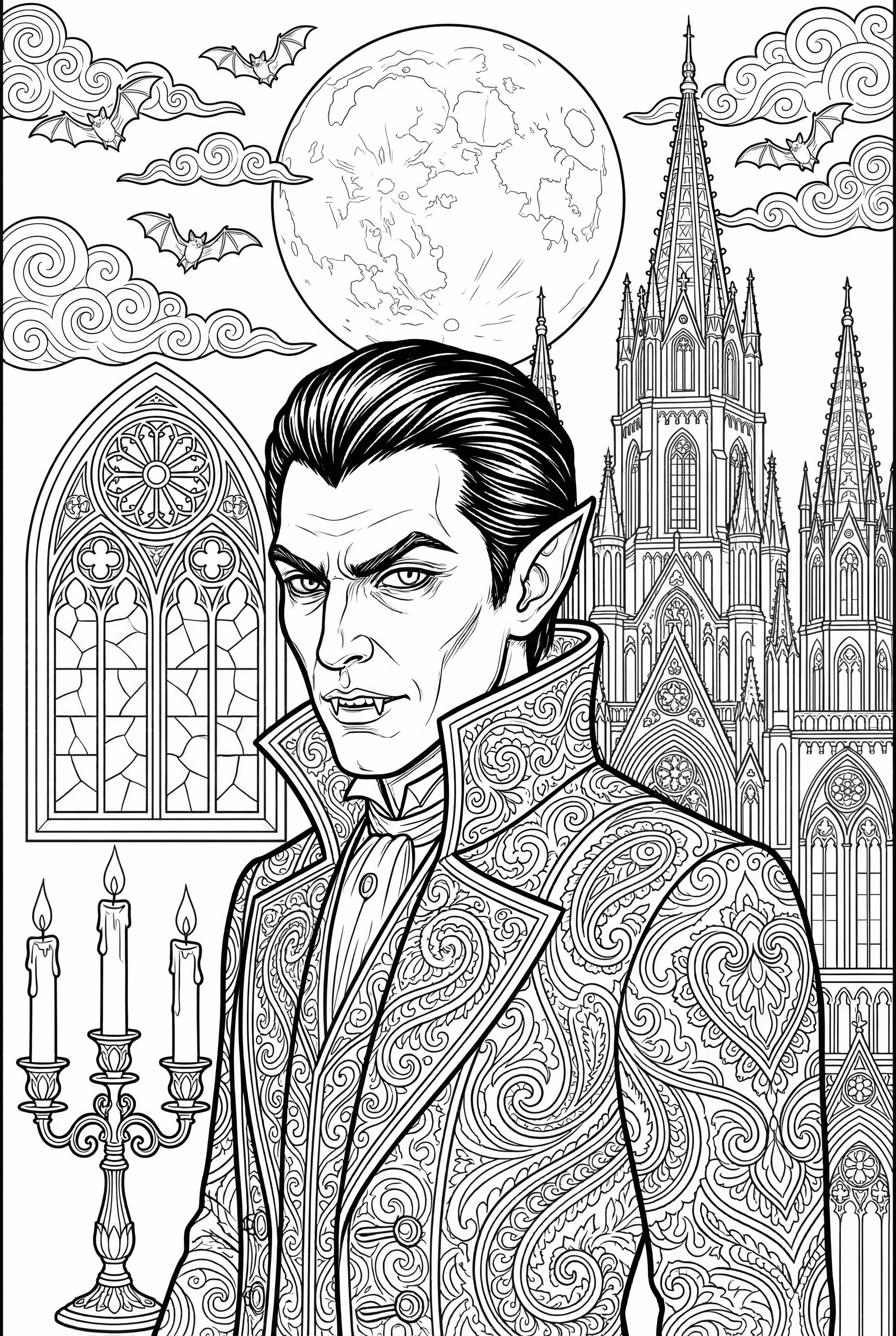 穿着复杂蕾丝服装的吸血鬼