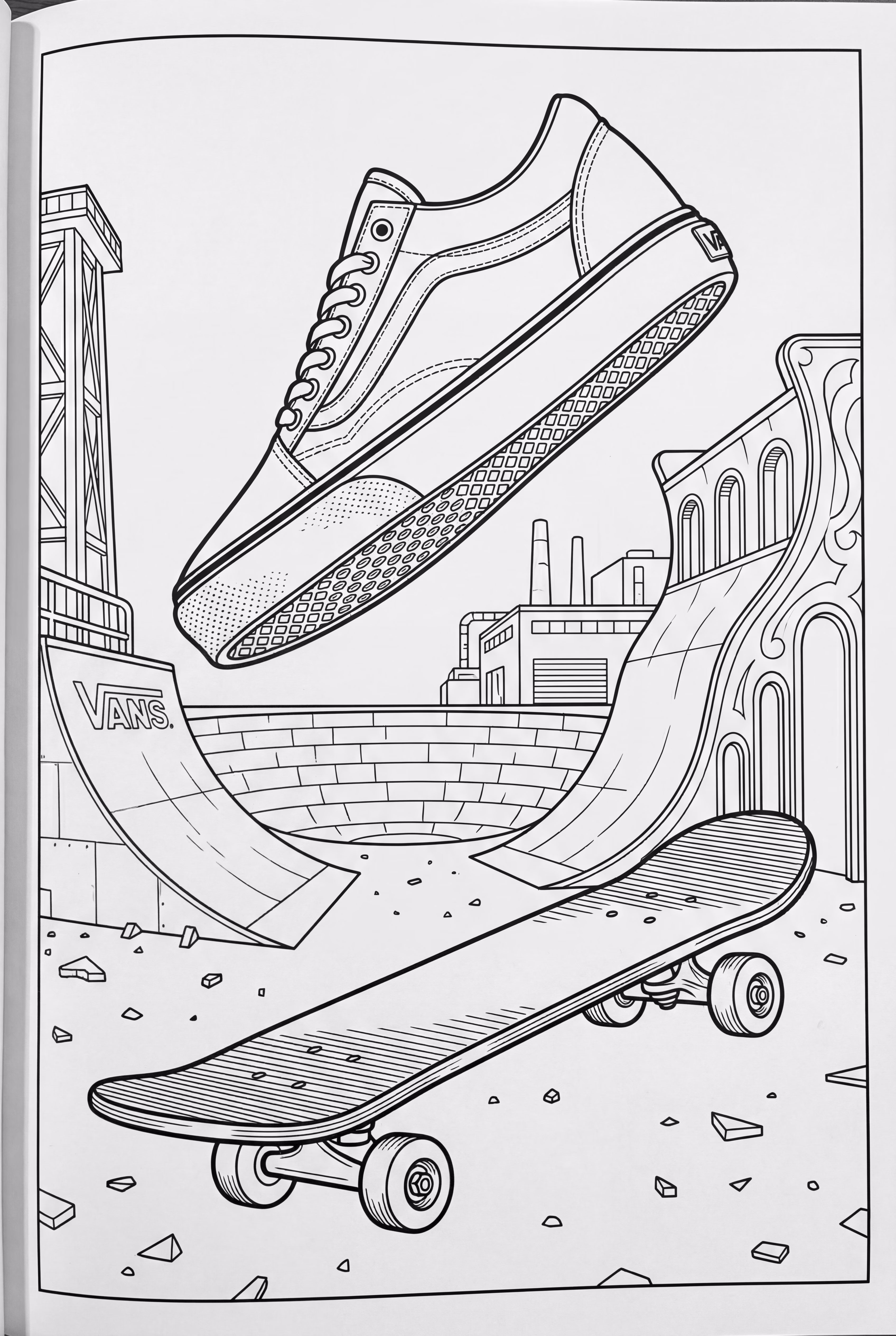 Tênis Vans em um Skatepark