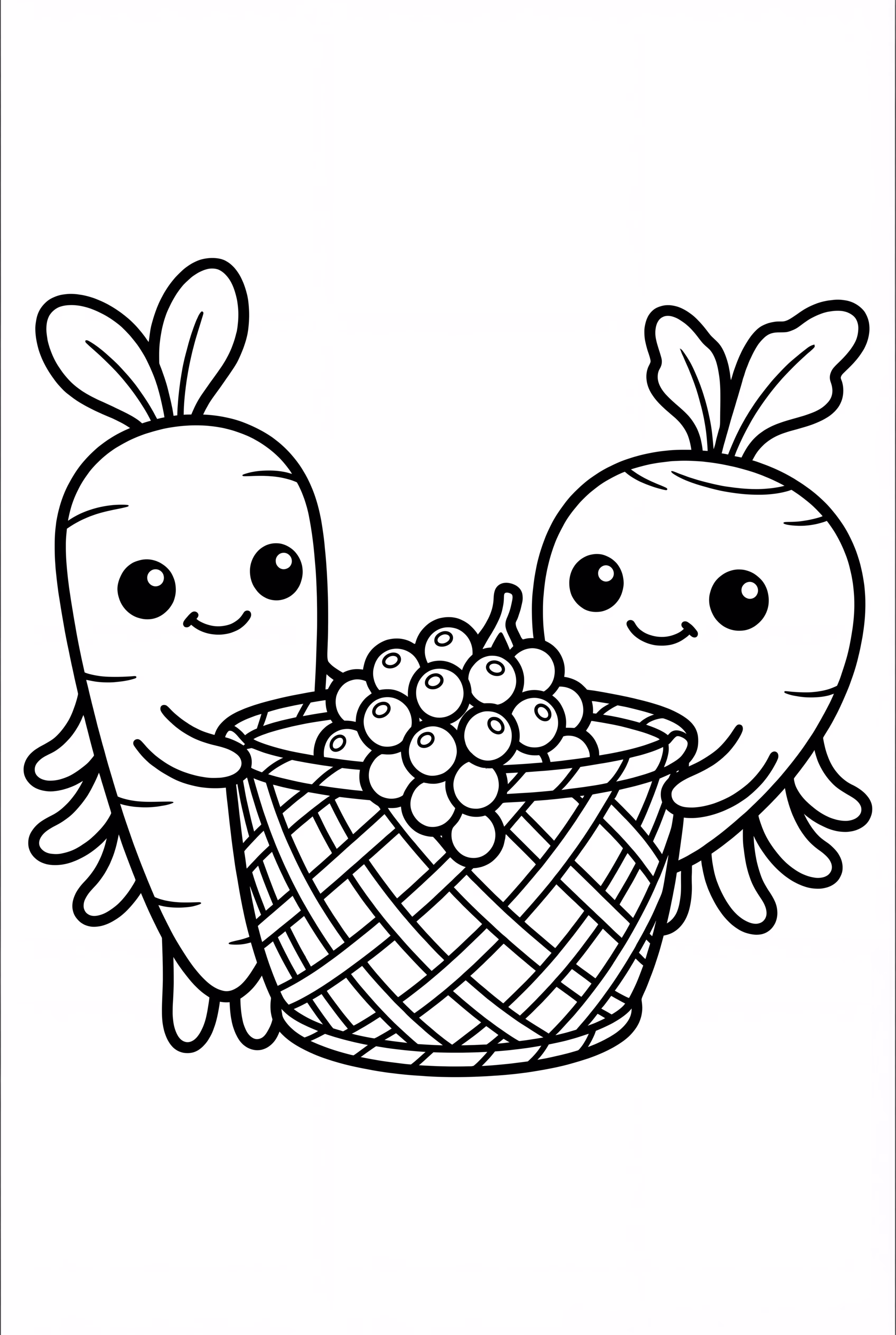 Vegimals Carrying Basket Of Sea Grapes