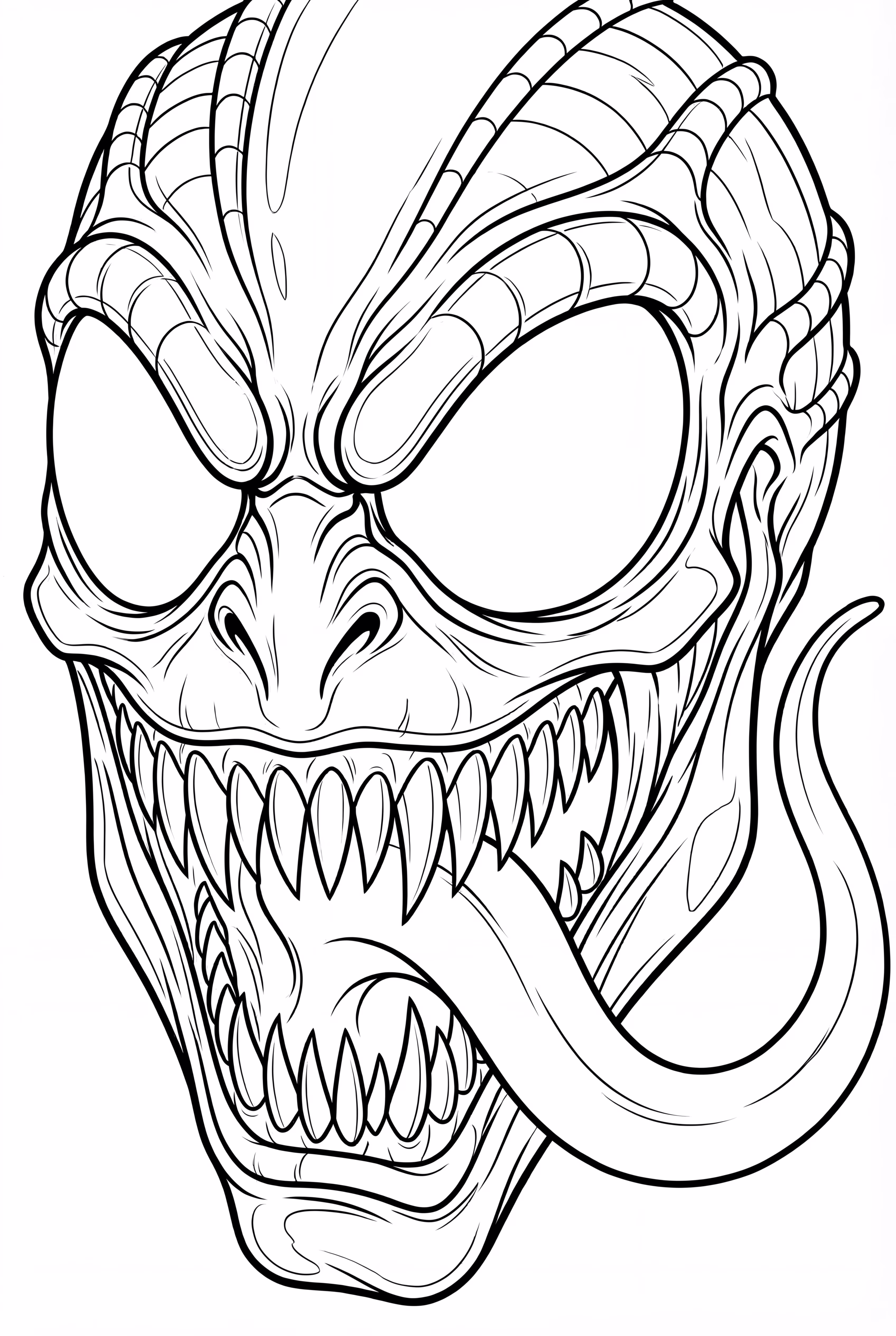 venom Rosto de Close-Up com Presas