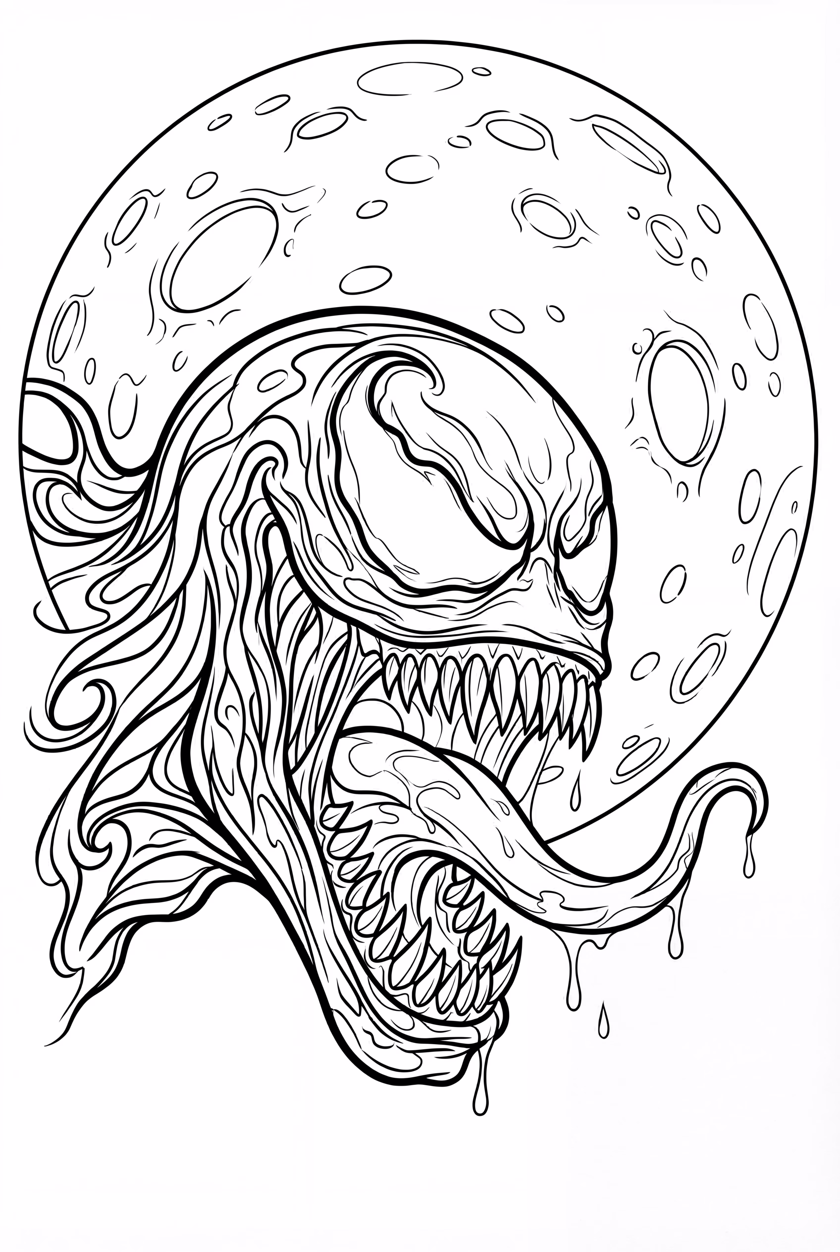 venom Rugindo à Luz da Lua