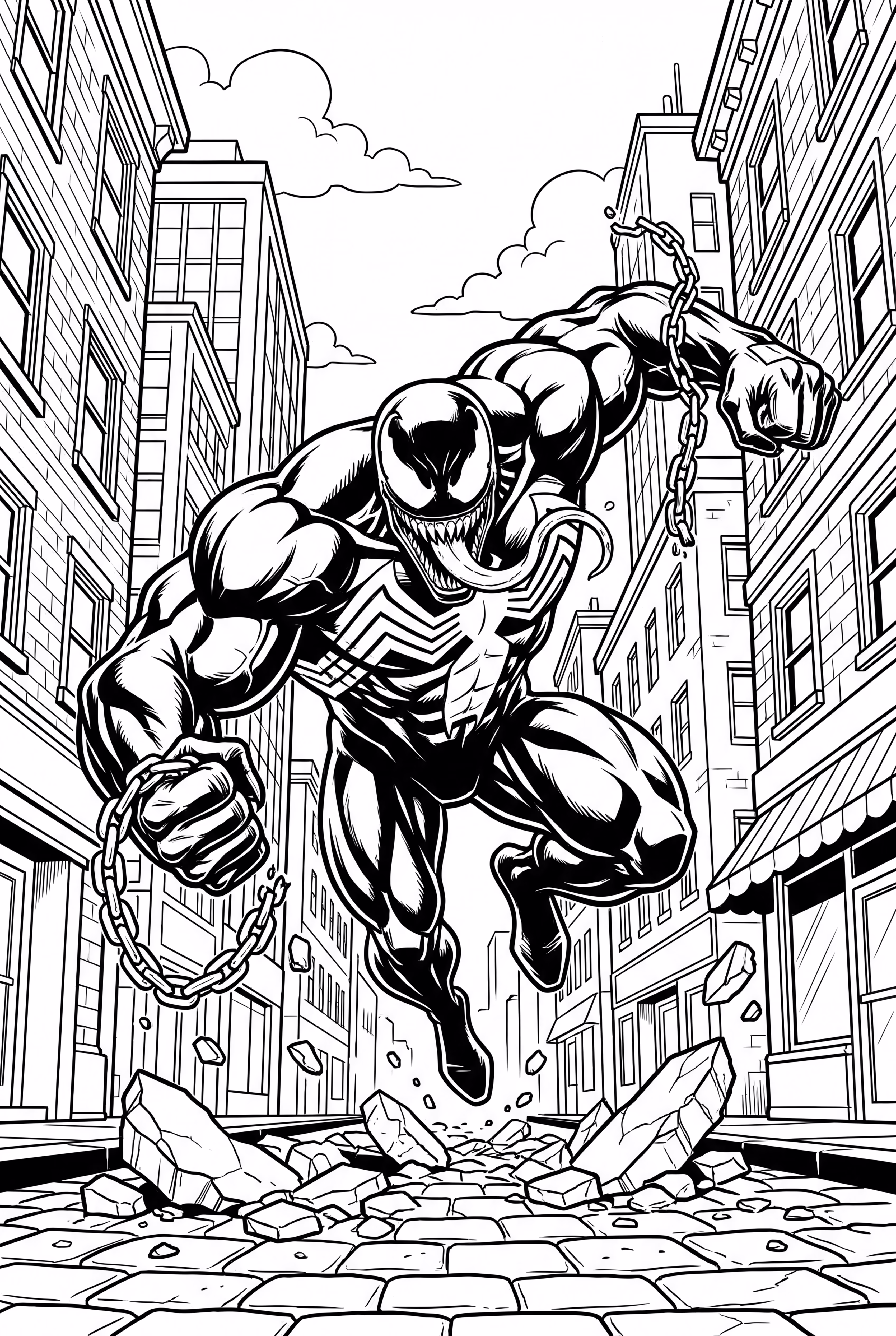 venom symbiote city destruction