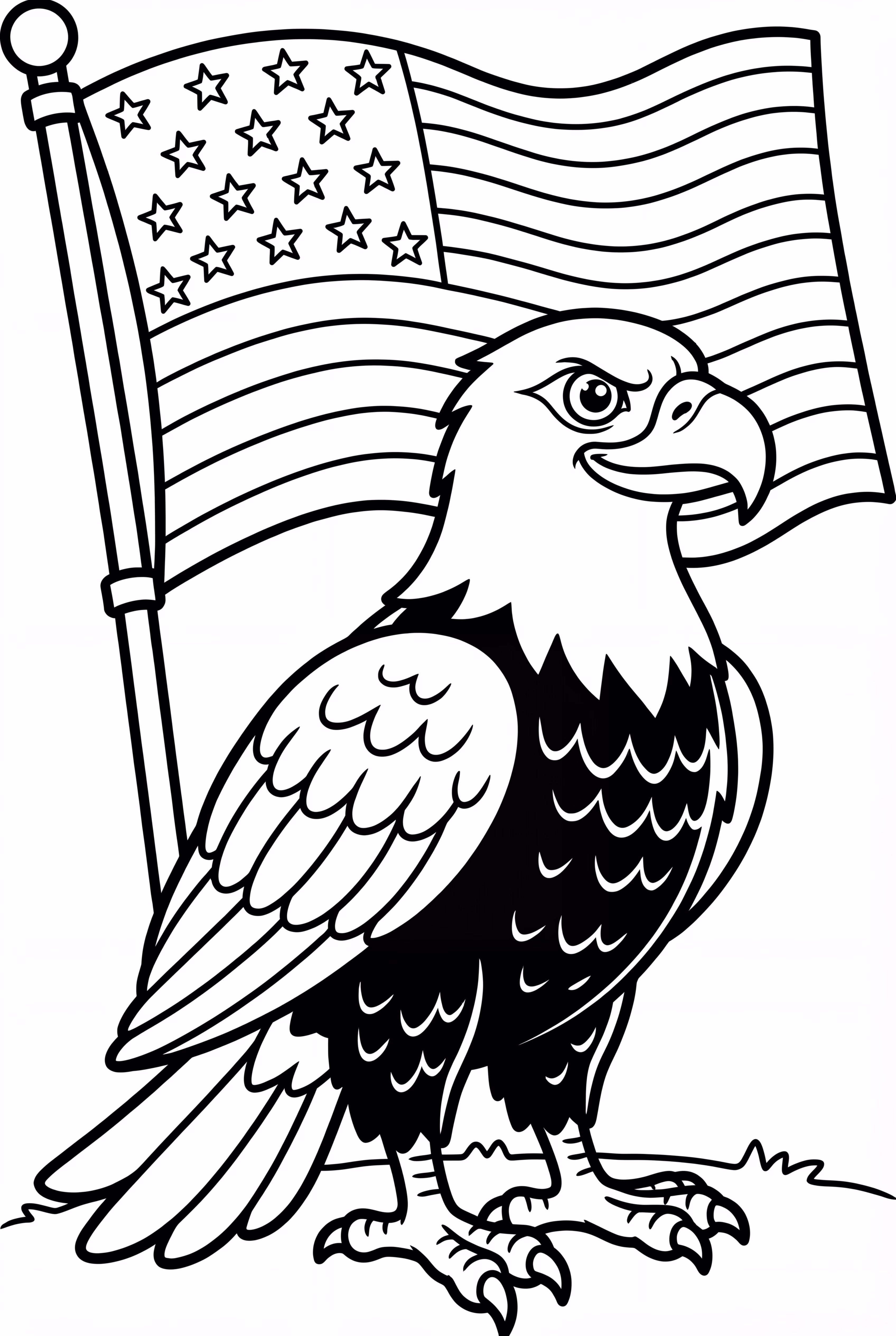 Jour des anciens combattants Aigle chauve avec drapeau