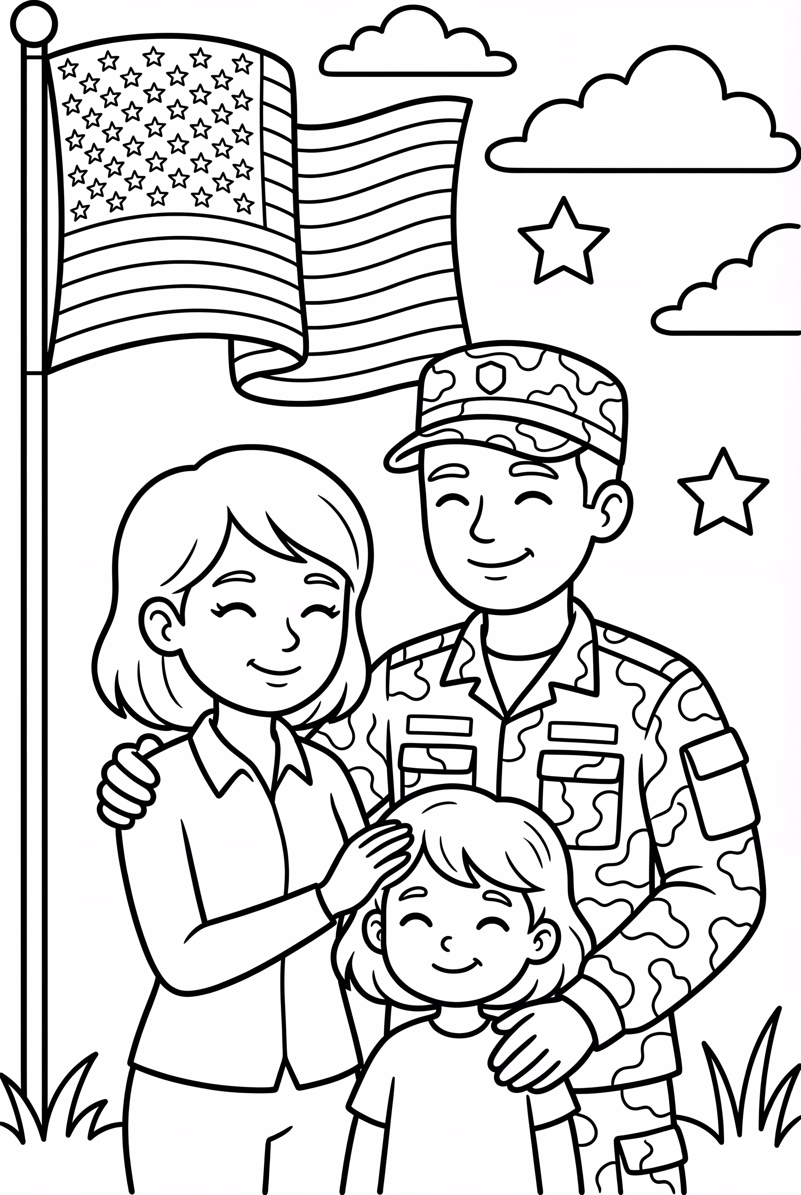 Veterans Day Military Family Portrait
