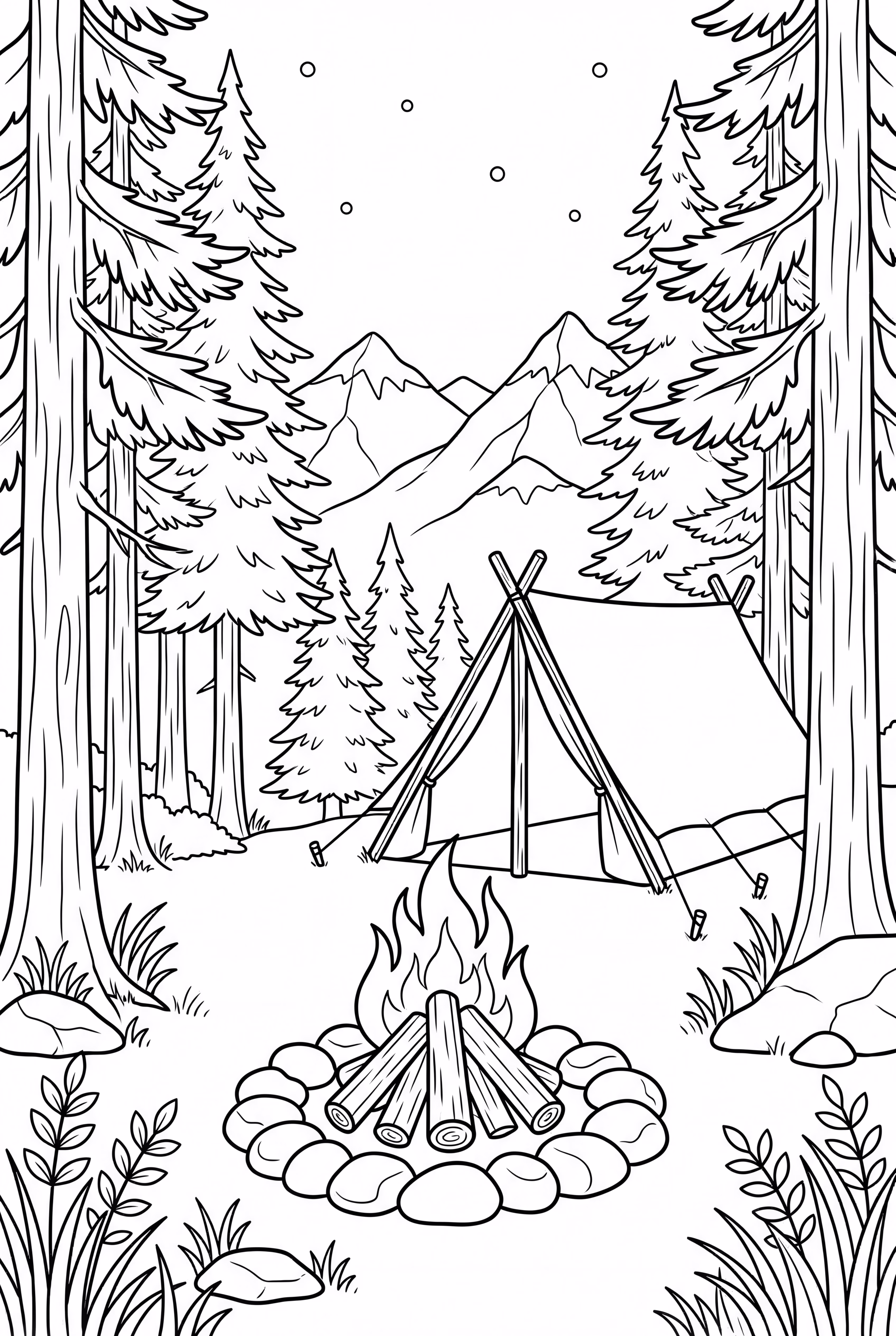 Vintage Camper Van Under Stars