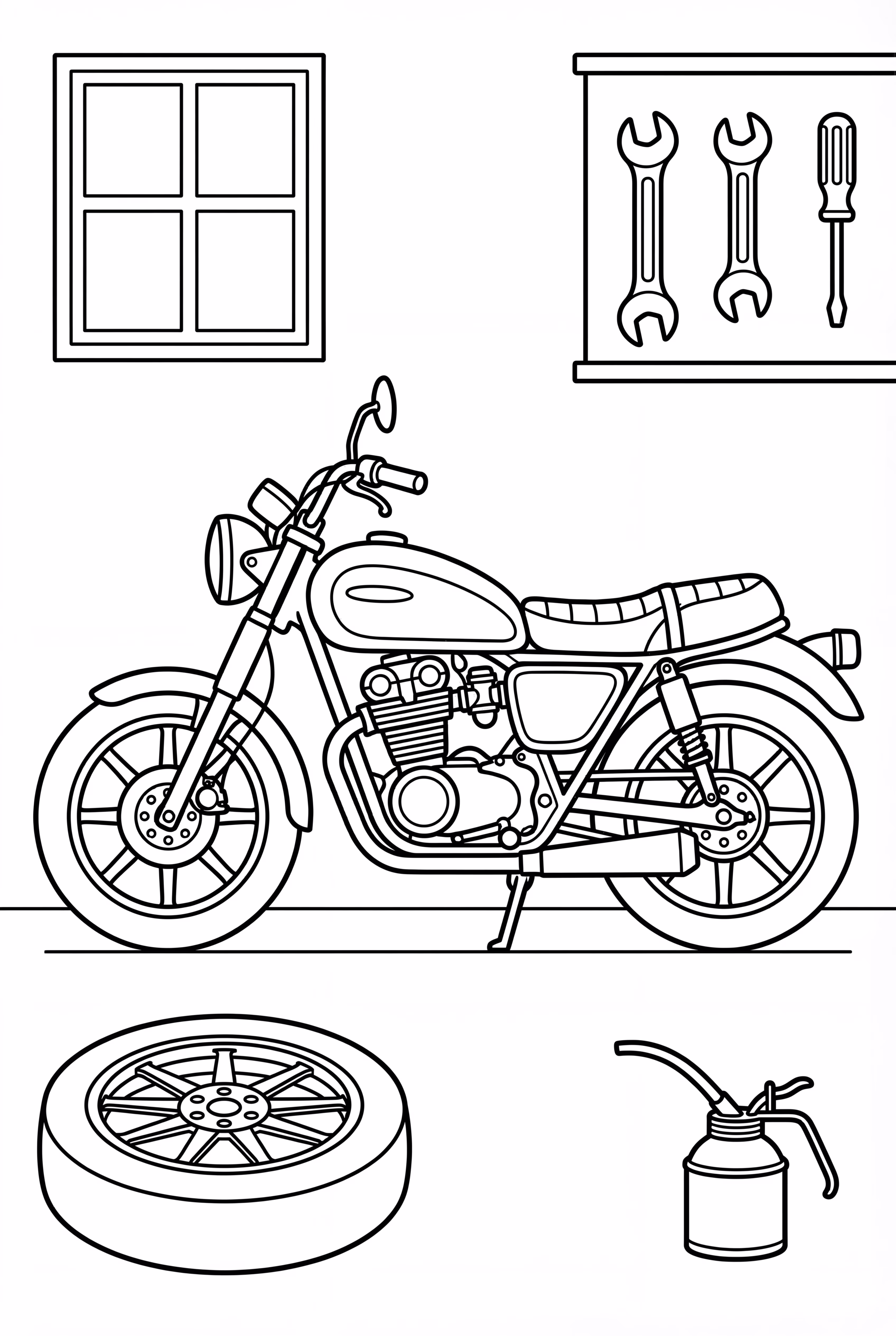 Moto Vintage dans un Garage