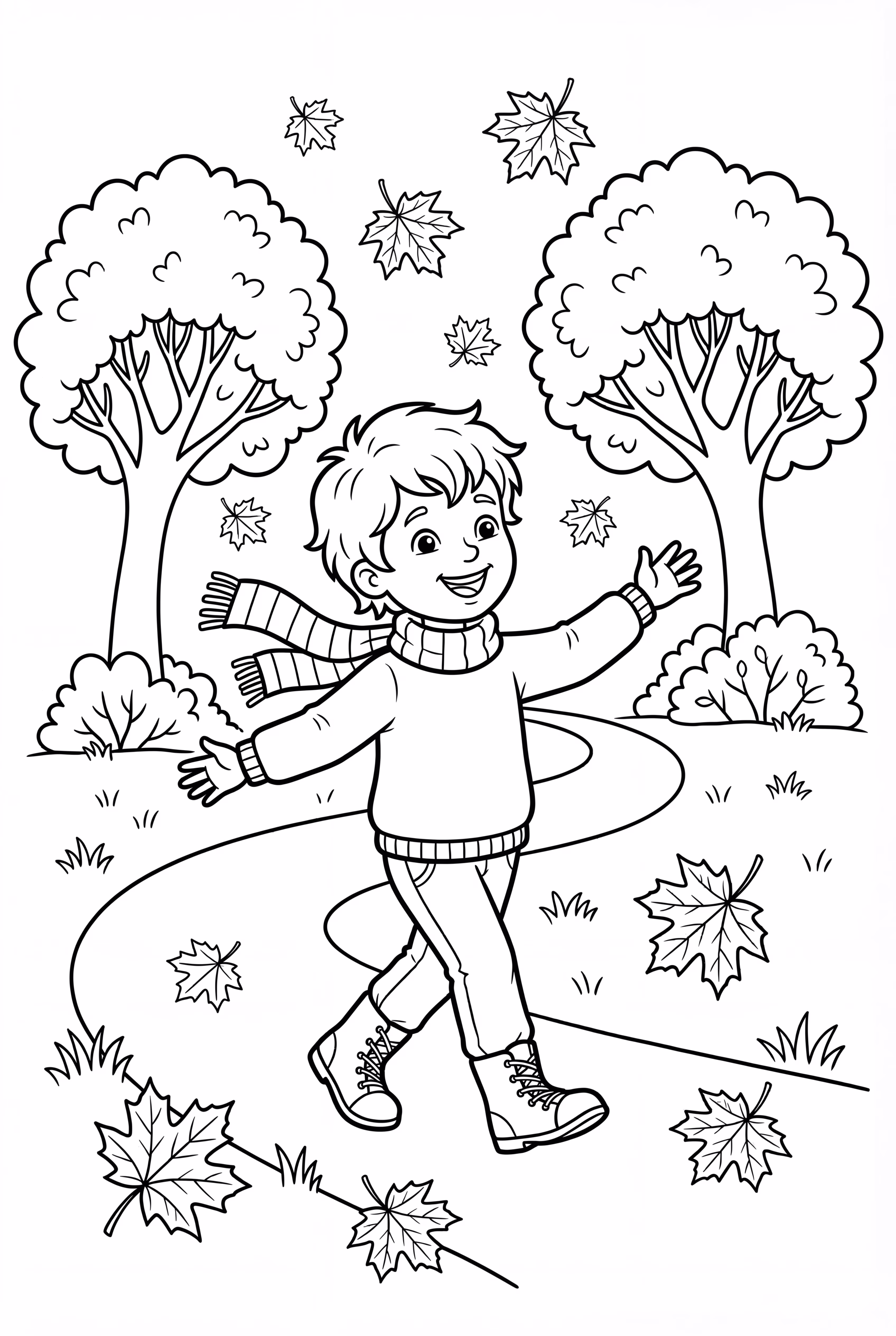 Walking Down An Autumn Fall Path