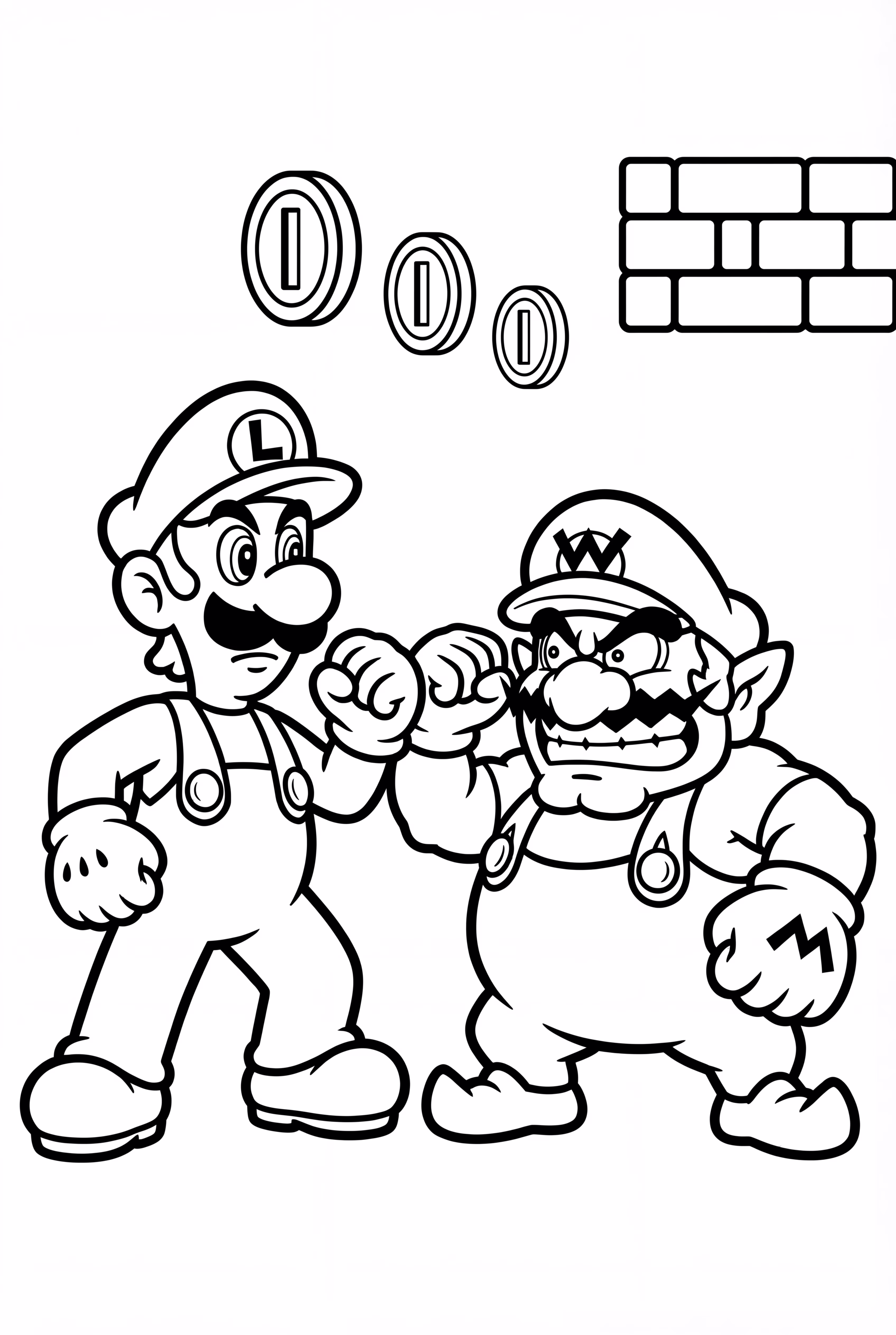 瓦里奥与路易吉对峙