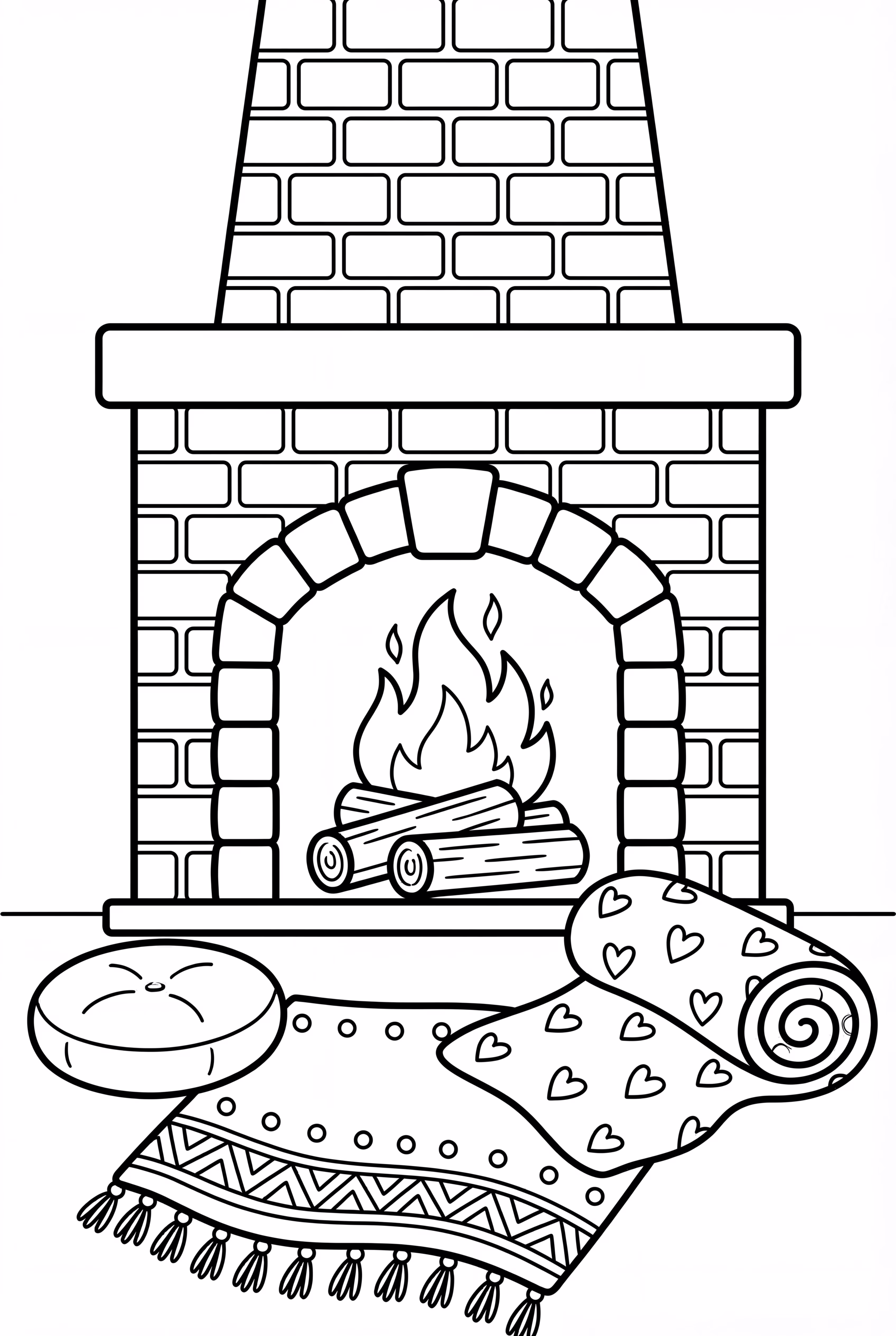 Warm fireplace and scarves