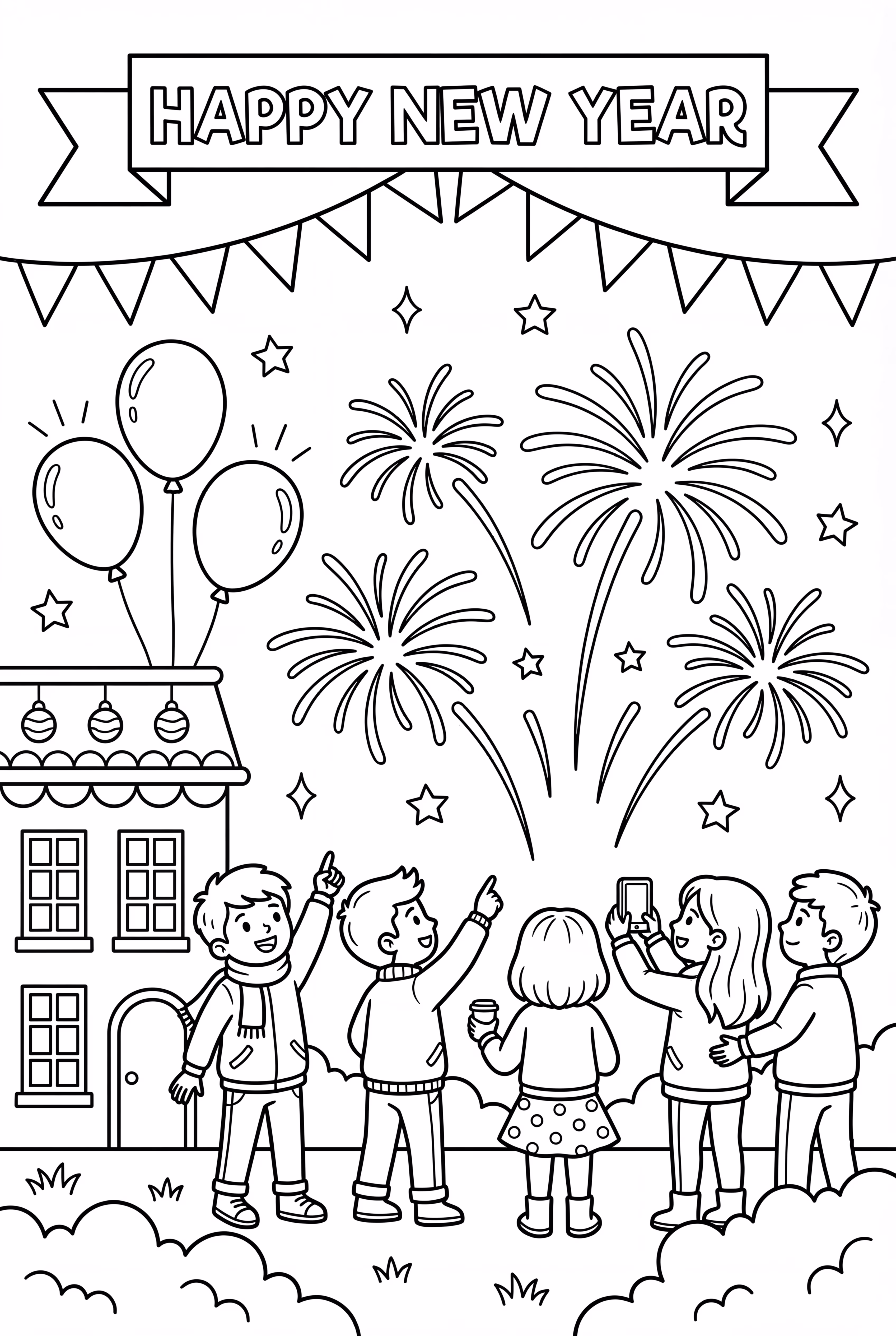 Watching fireworks with friends