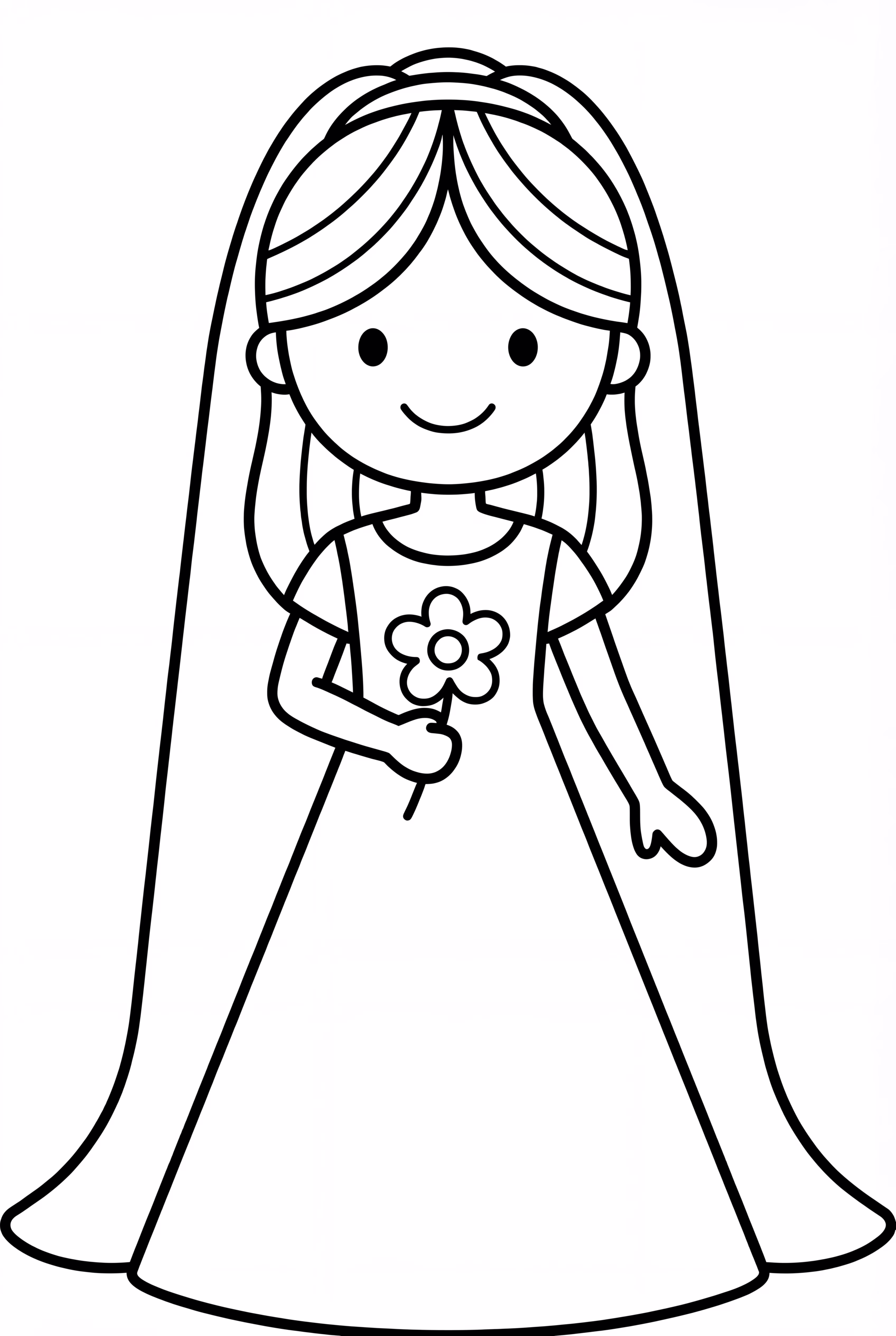 婚禮新娘手持一朵花