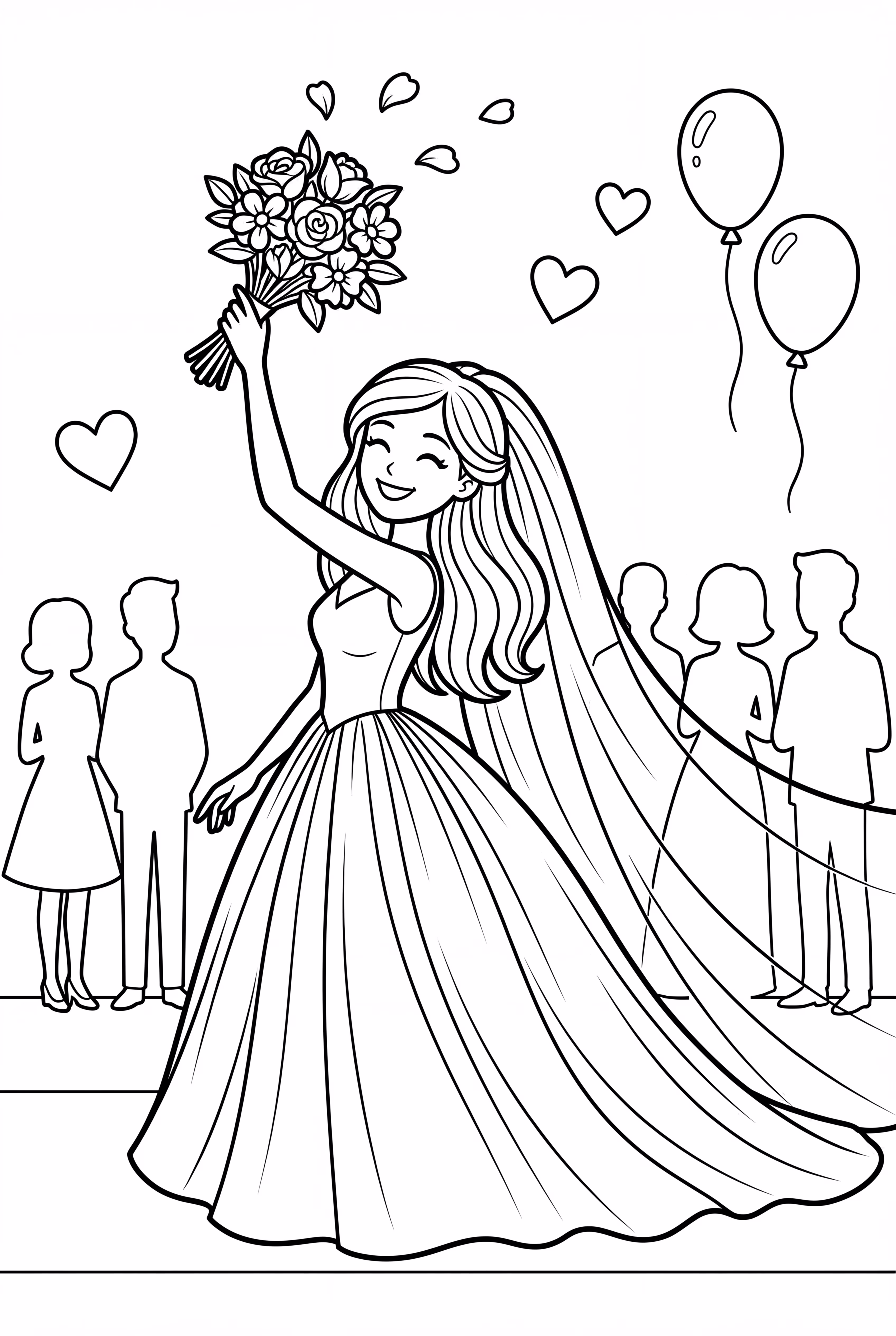 웨딩 신부 부케 던지기