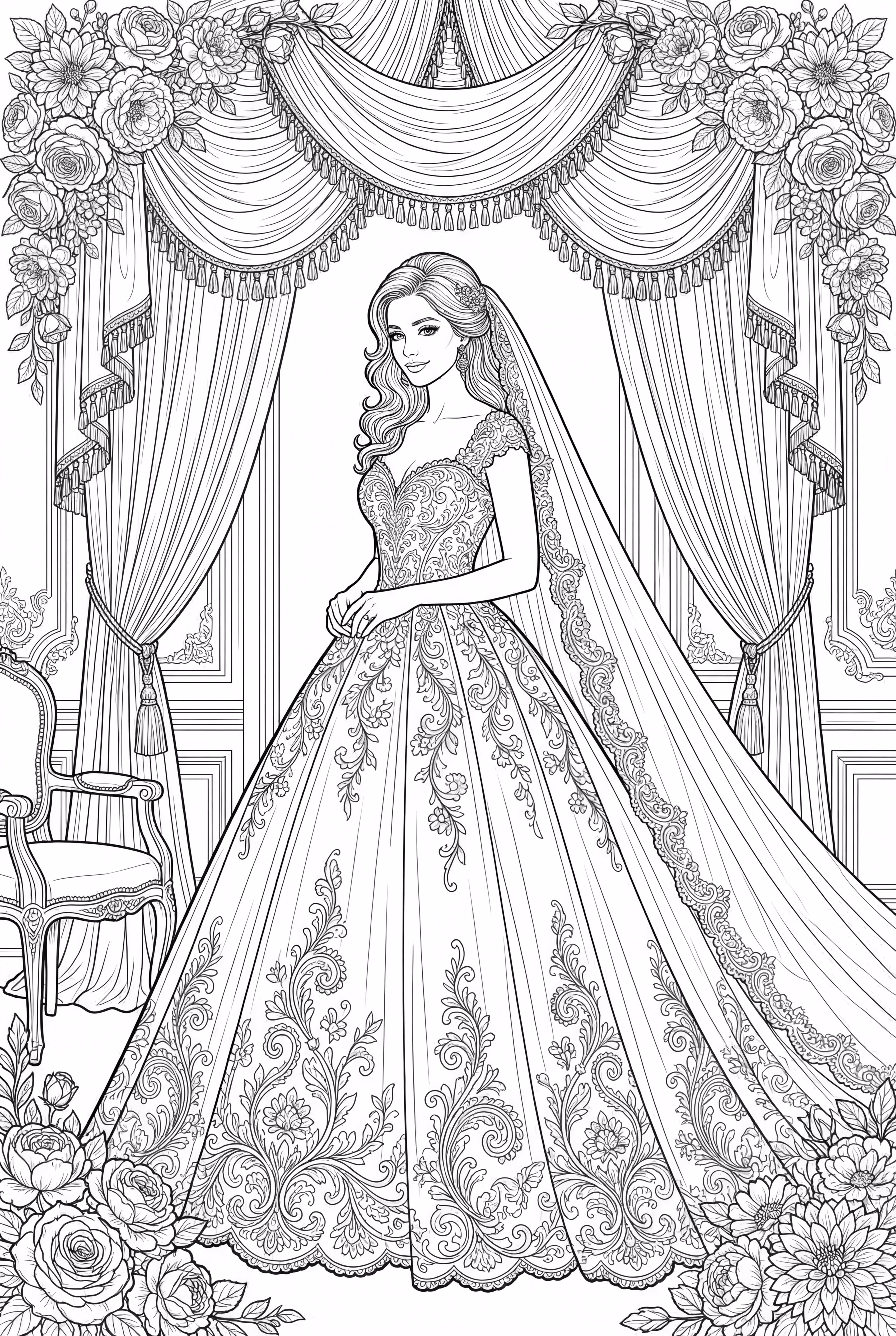 Boceto de vestido de novia