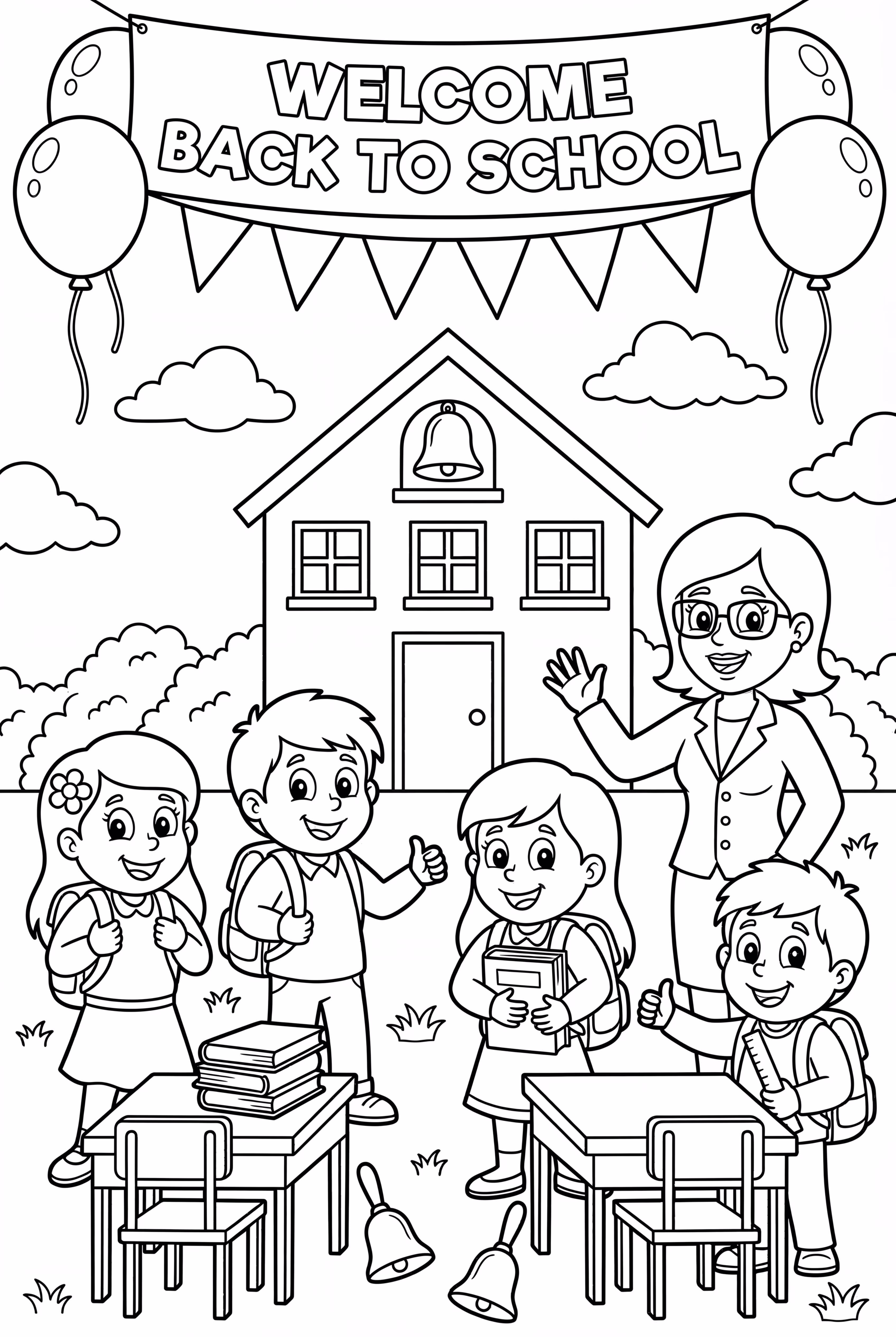 Welcome Back To School Coloring Page
