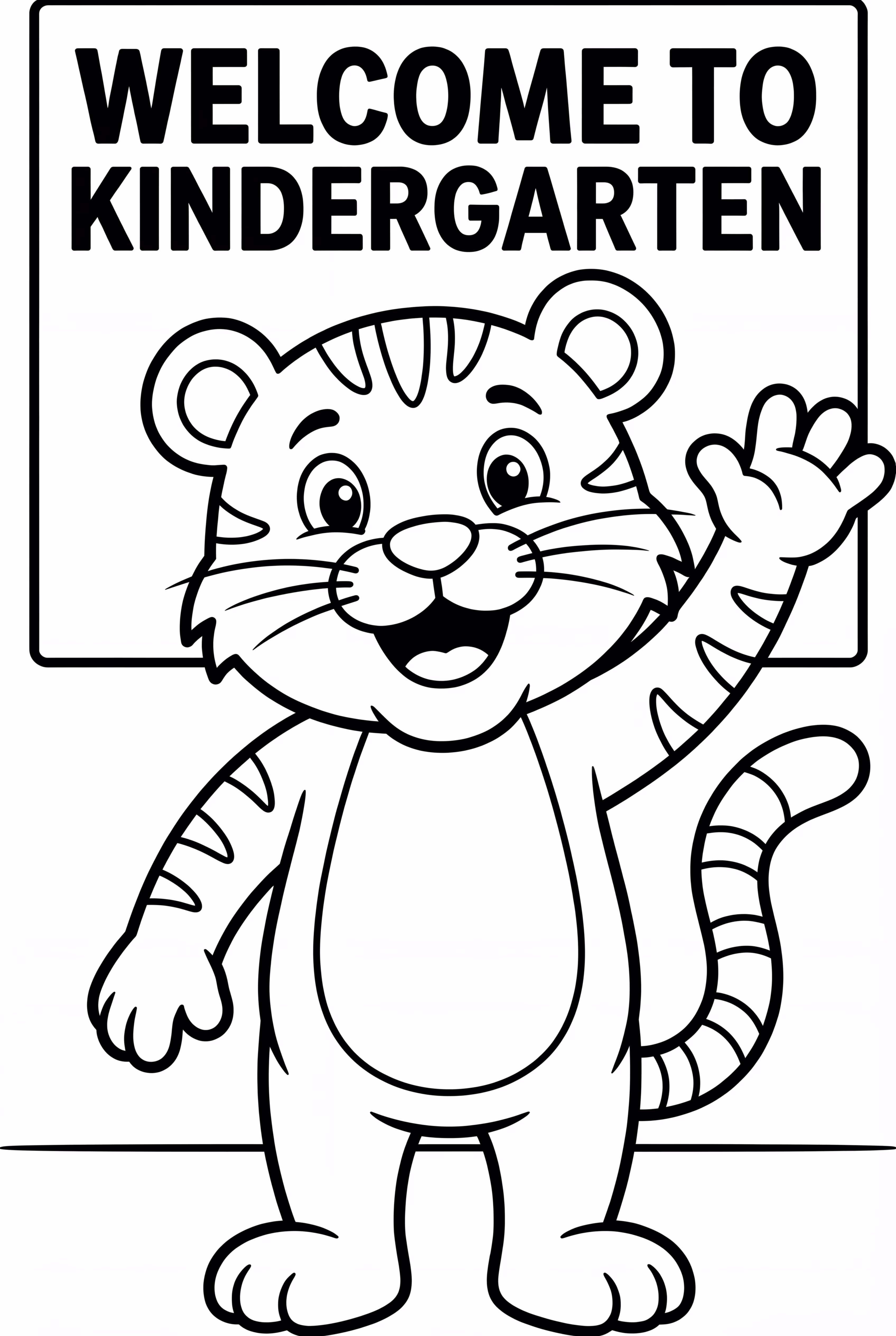 Willkommen im Kindergarten und ein Schulmaskottchen