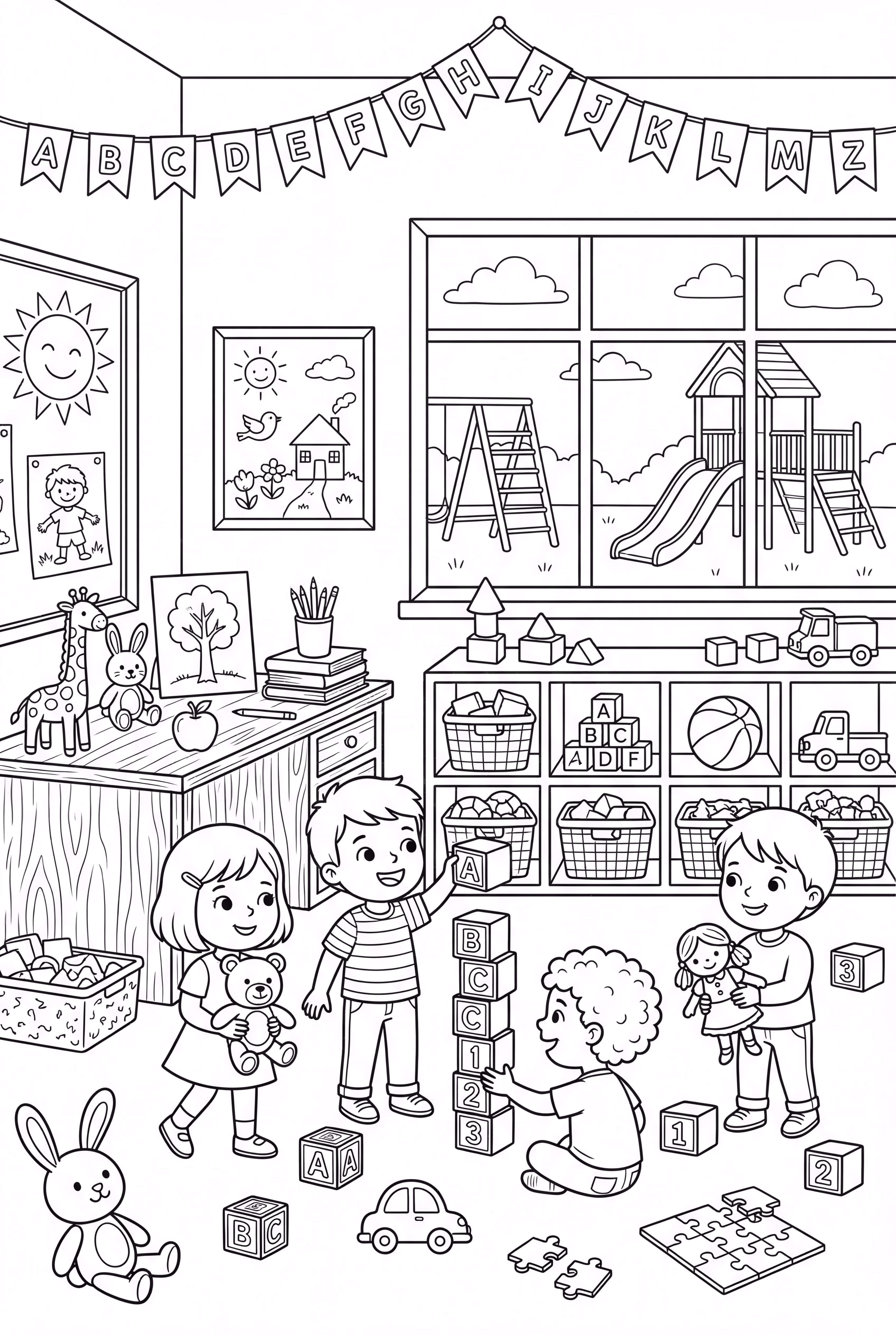 Welcome To Kindergarten Classroom Full Of Toys