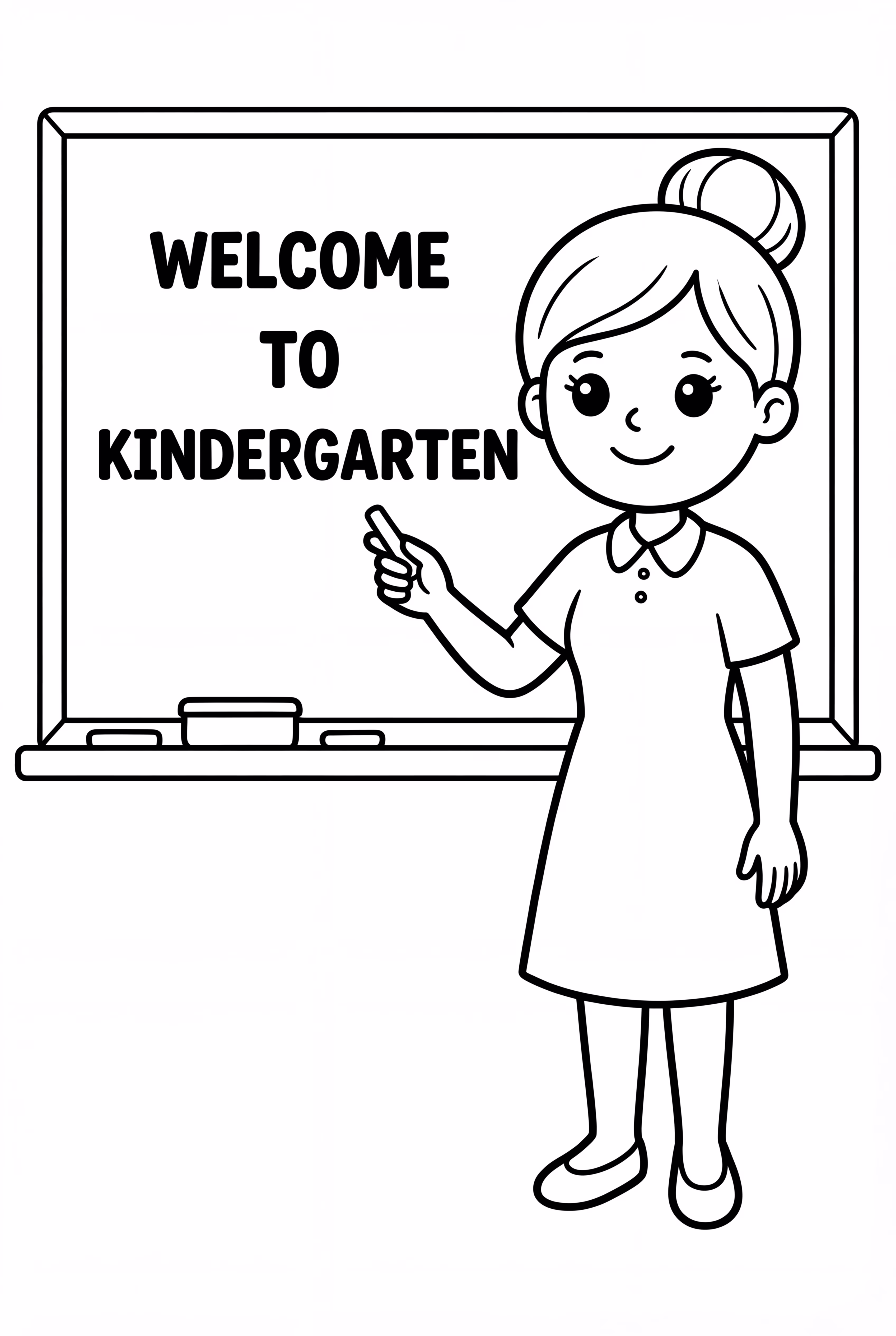 Welcome To Kindergarten On A Chalkboard