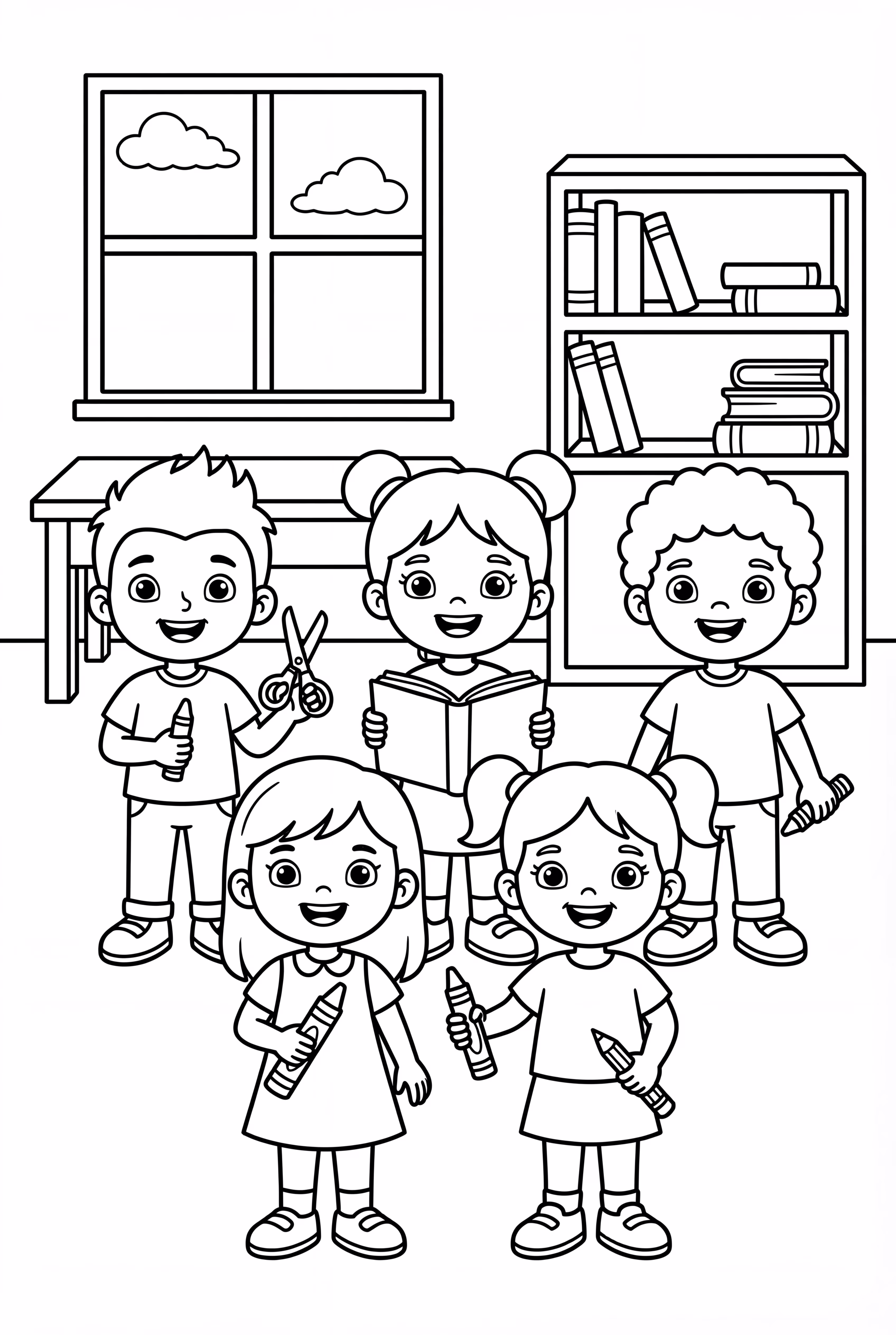 Welcome To Kindergarten With School Supplies