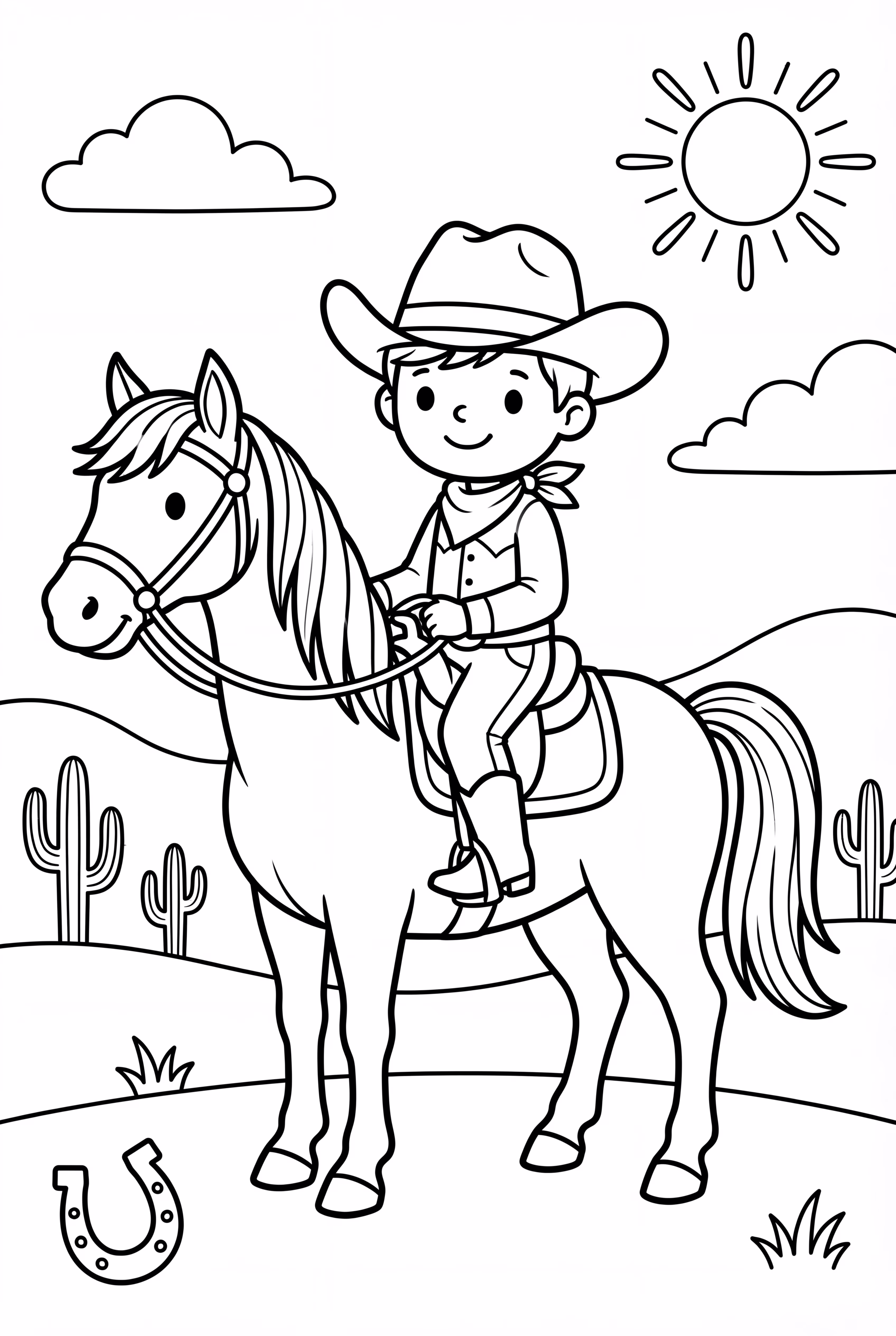 Cavalo Ocidental Com Cavaleiro Caubói