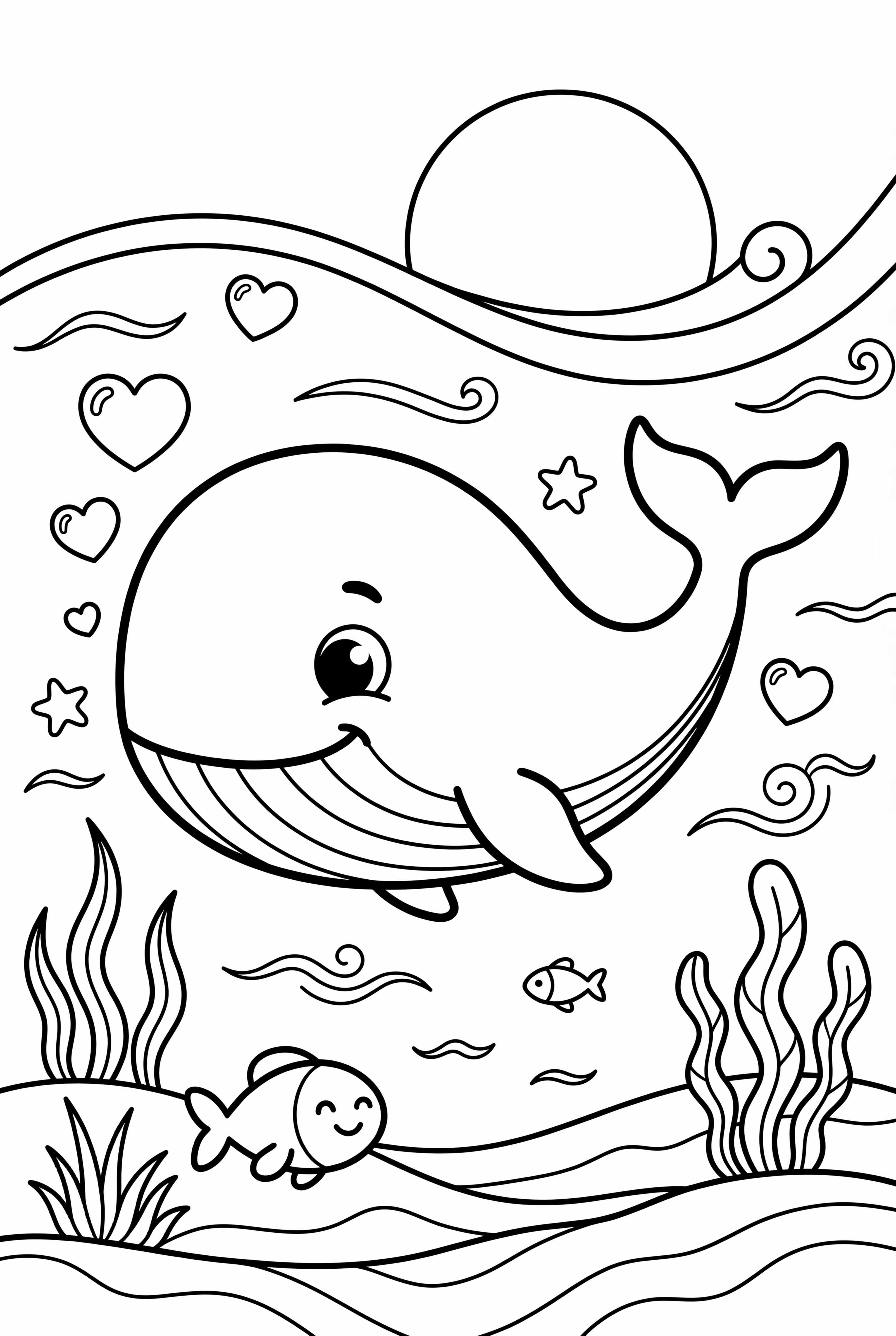 Whale Swimming Through a Rainbow