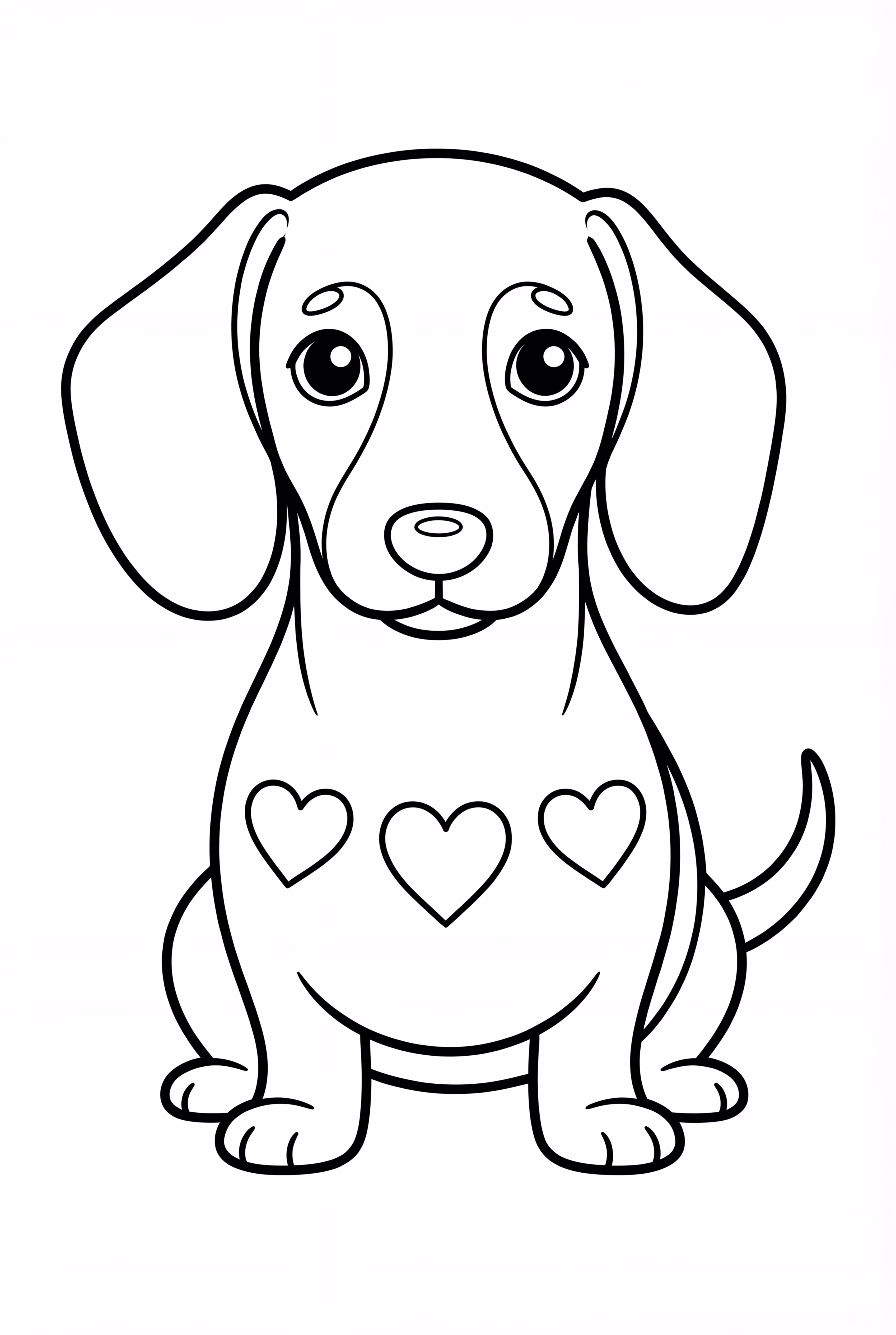 Wiener Dog With Heart Pattern