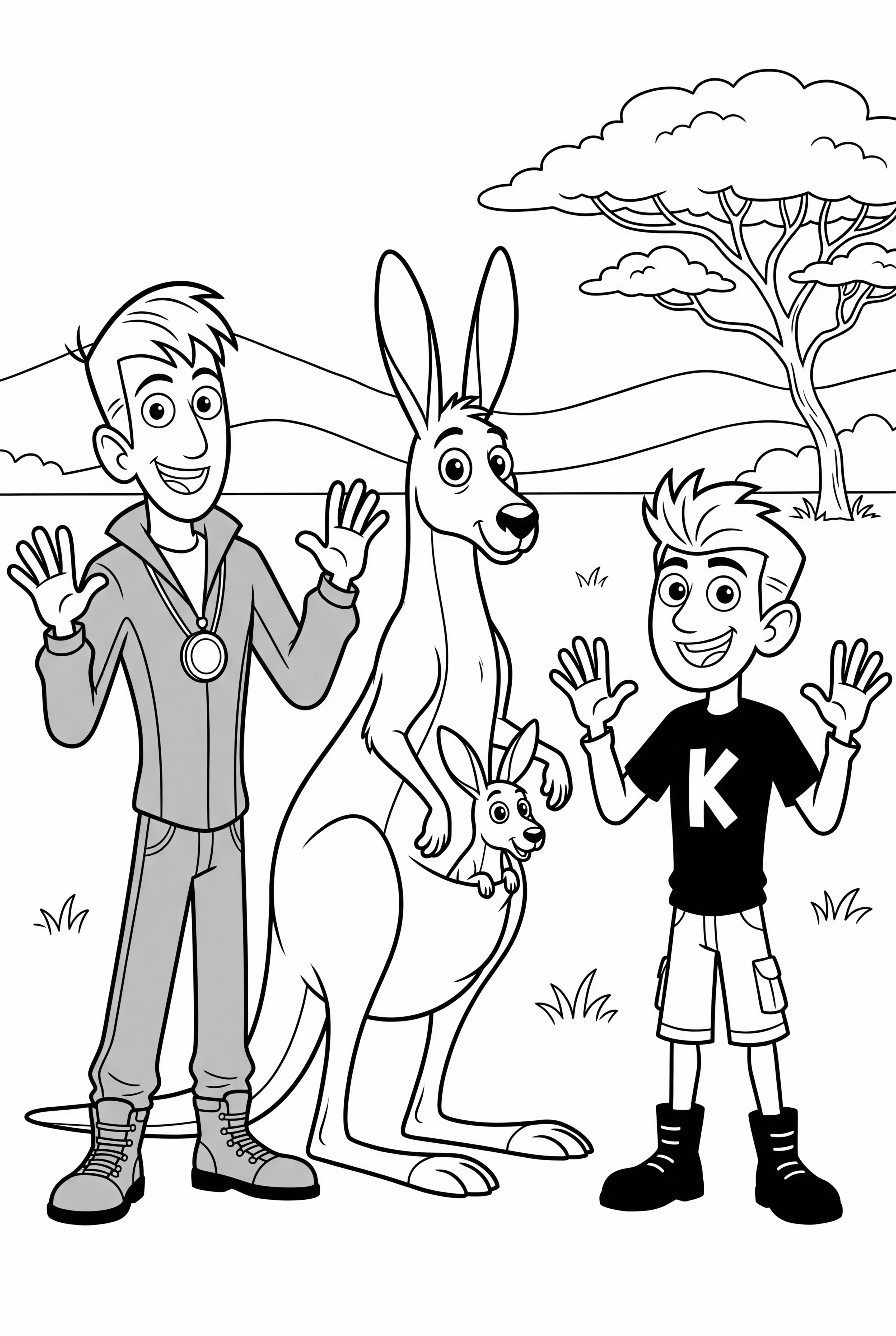 野性克拉特与袋鼠和小袋鼠