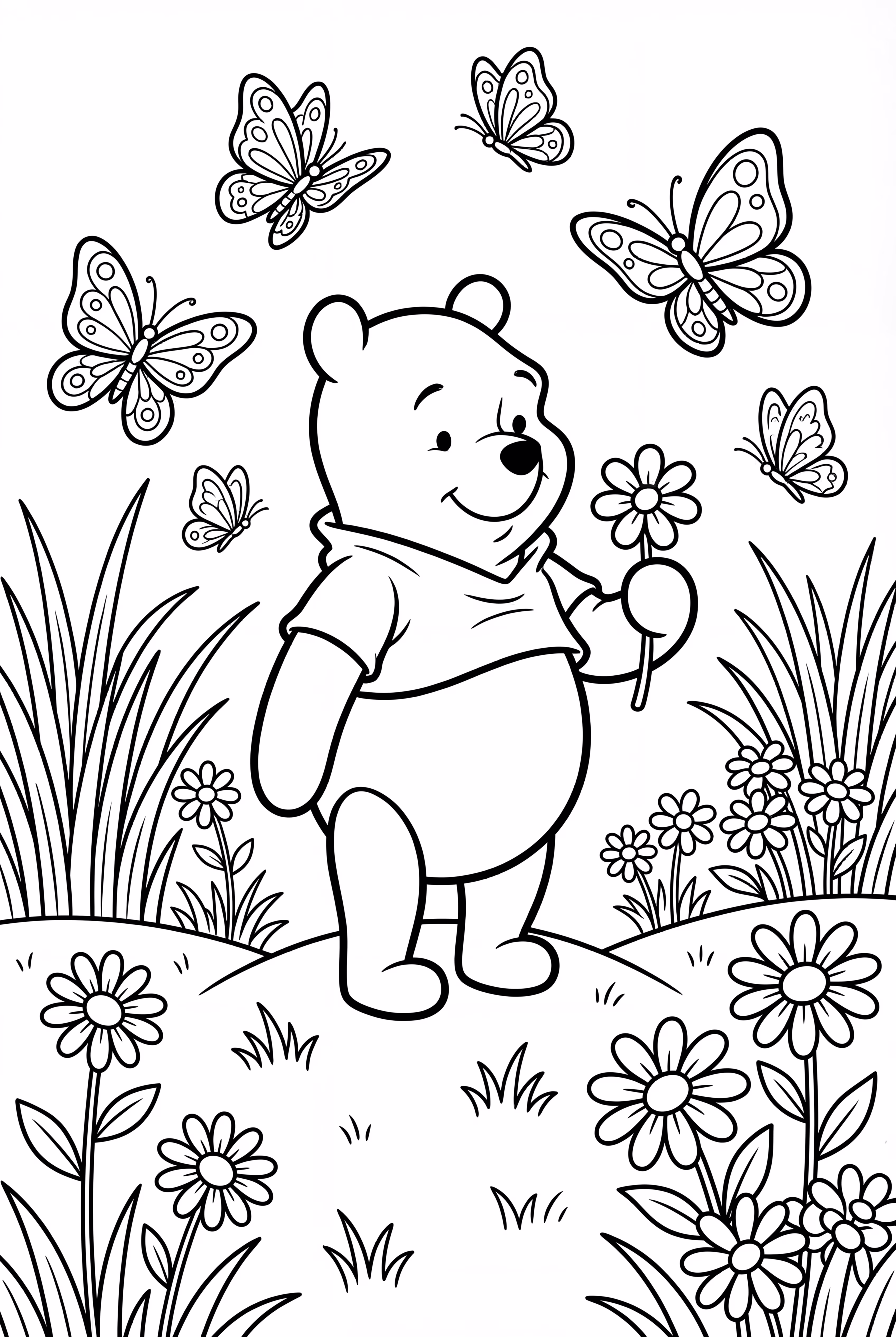 winnie l'ourson fleurs