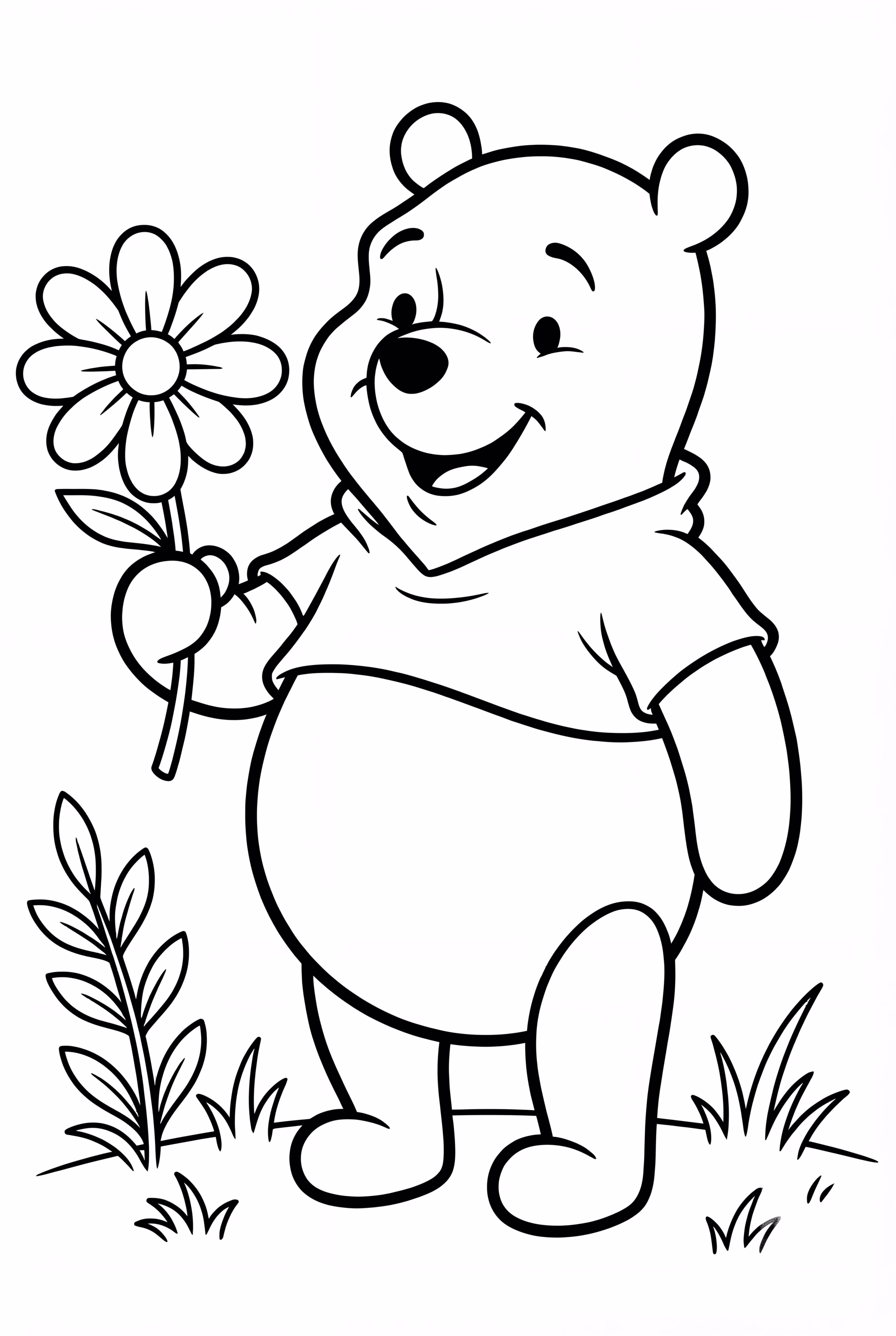 Winnie l'ourson et les fleurs