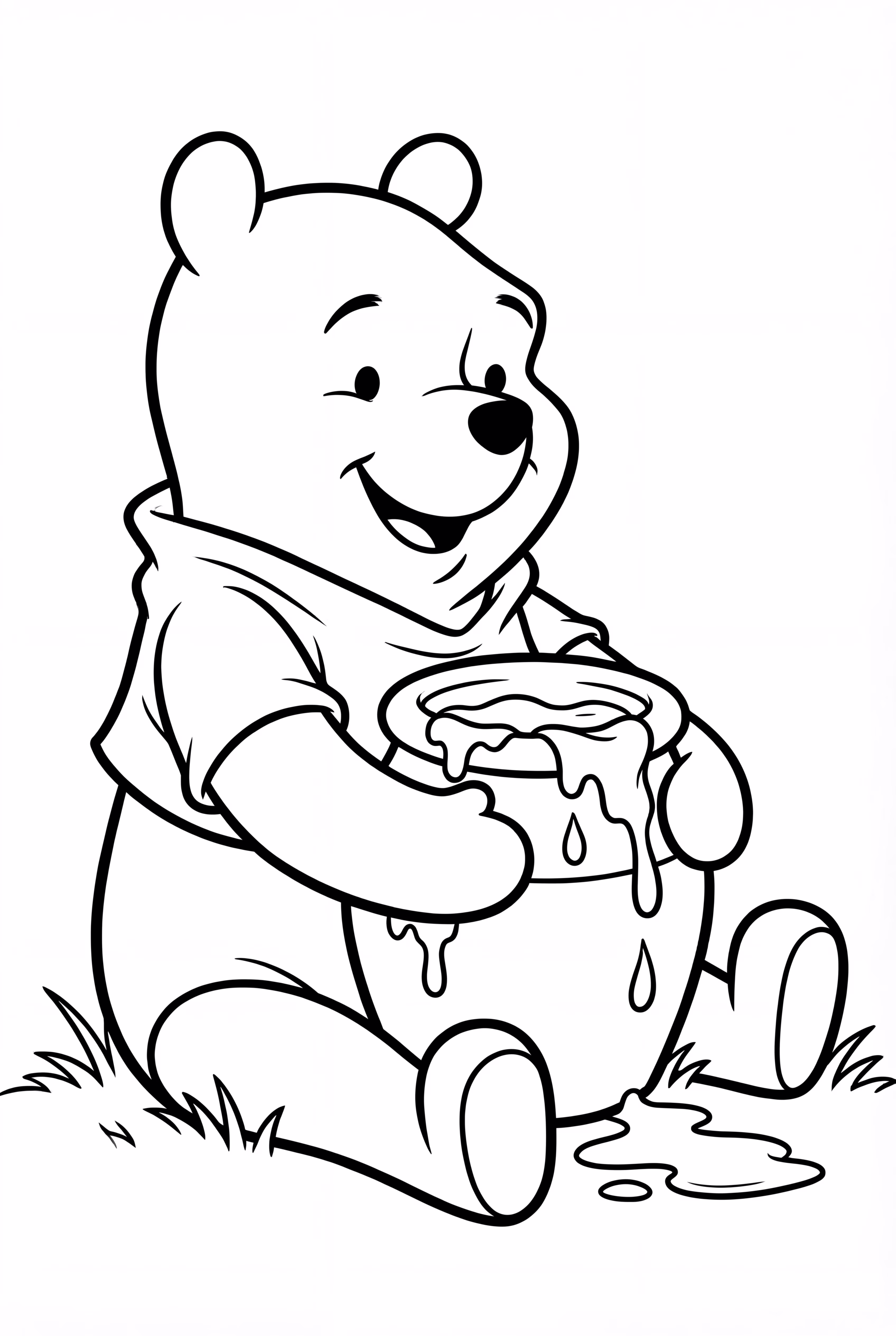 Winnie l'Ourson tenant un pot de miel