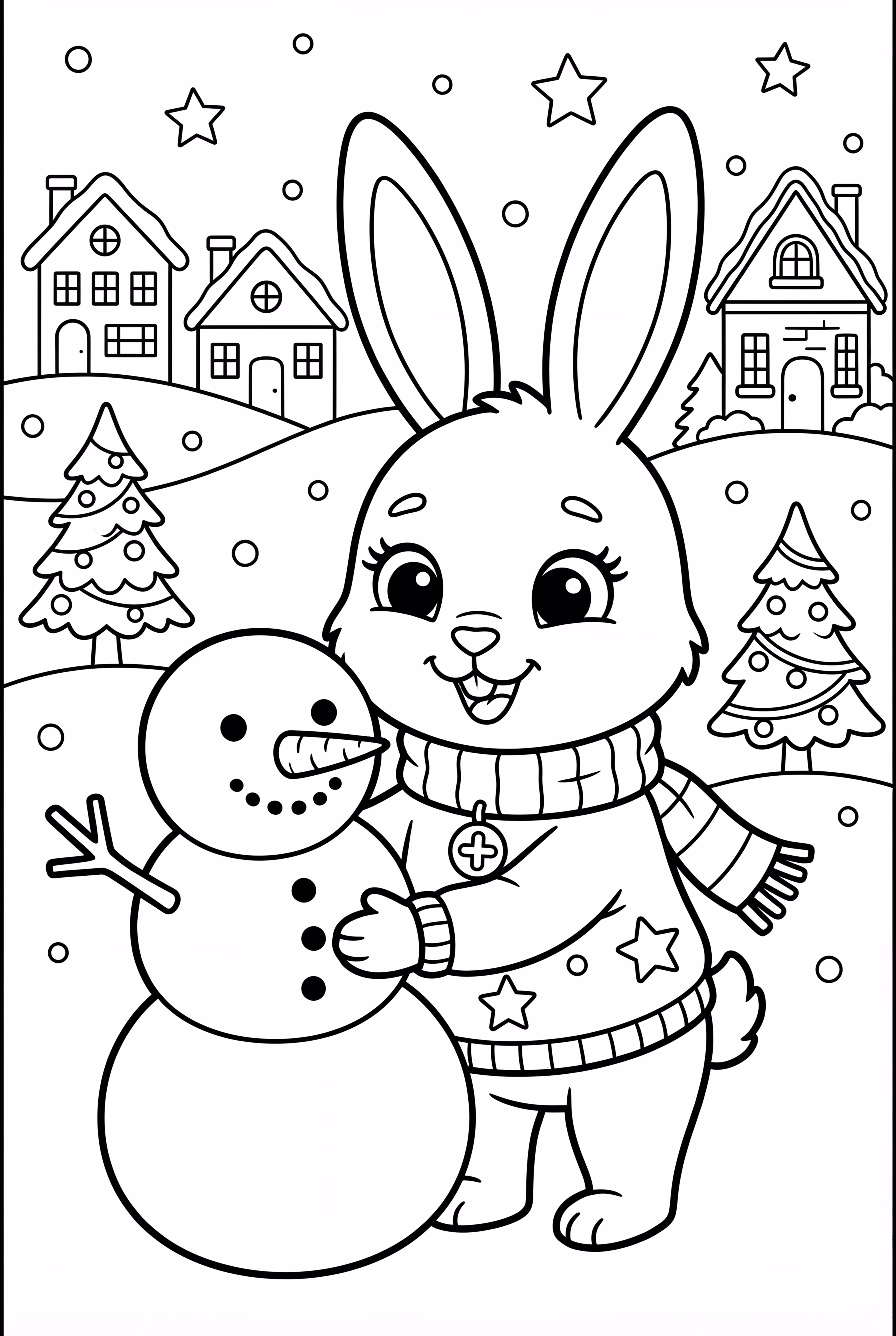 Winter Bunny Christmas Village
