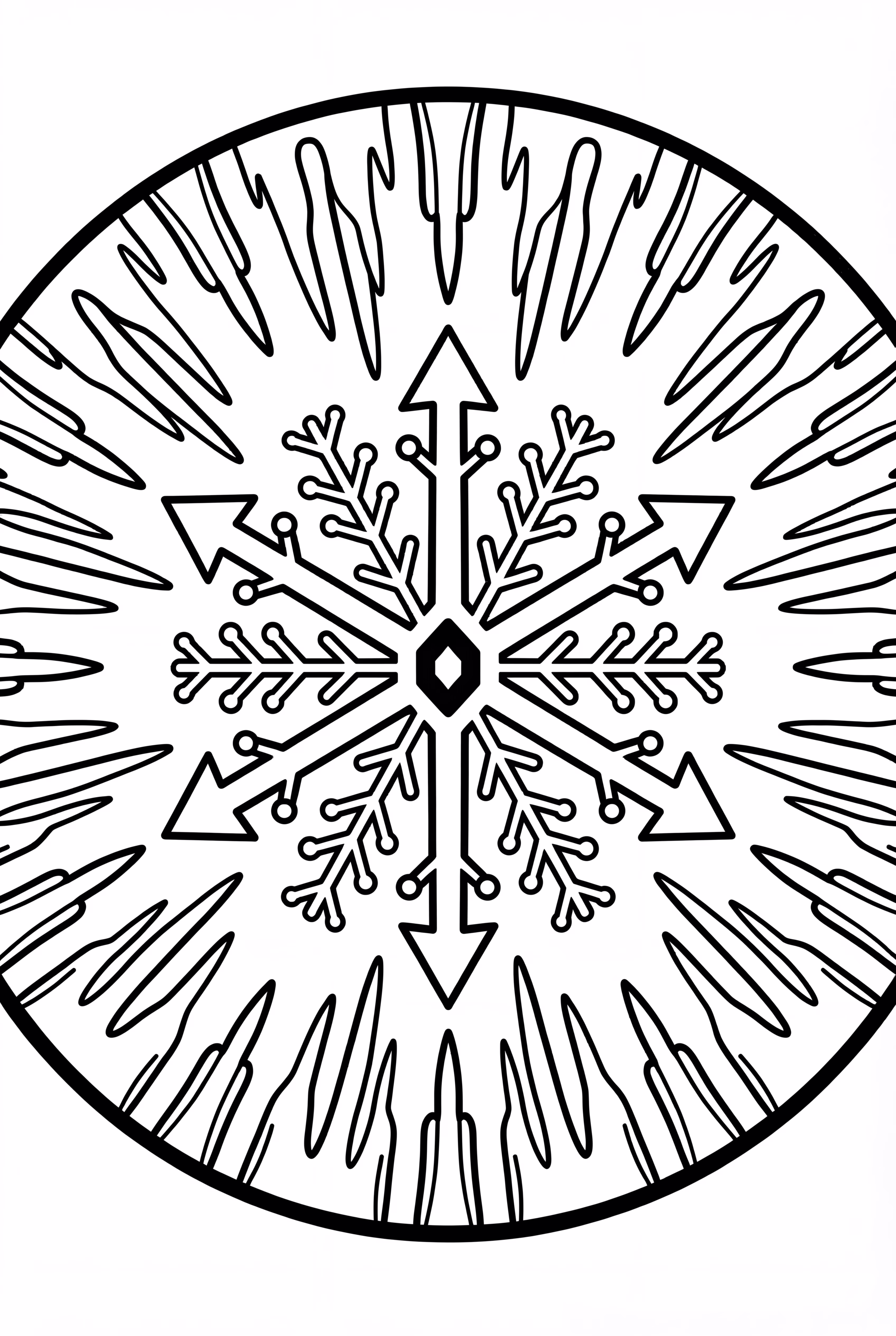 고드름 무늬가 있는 겨울 만다라