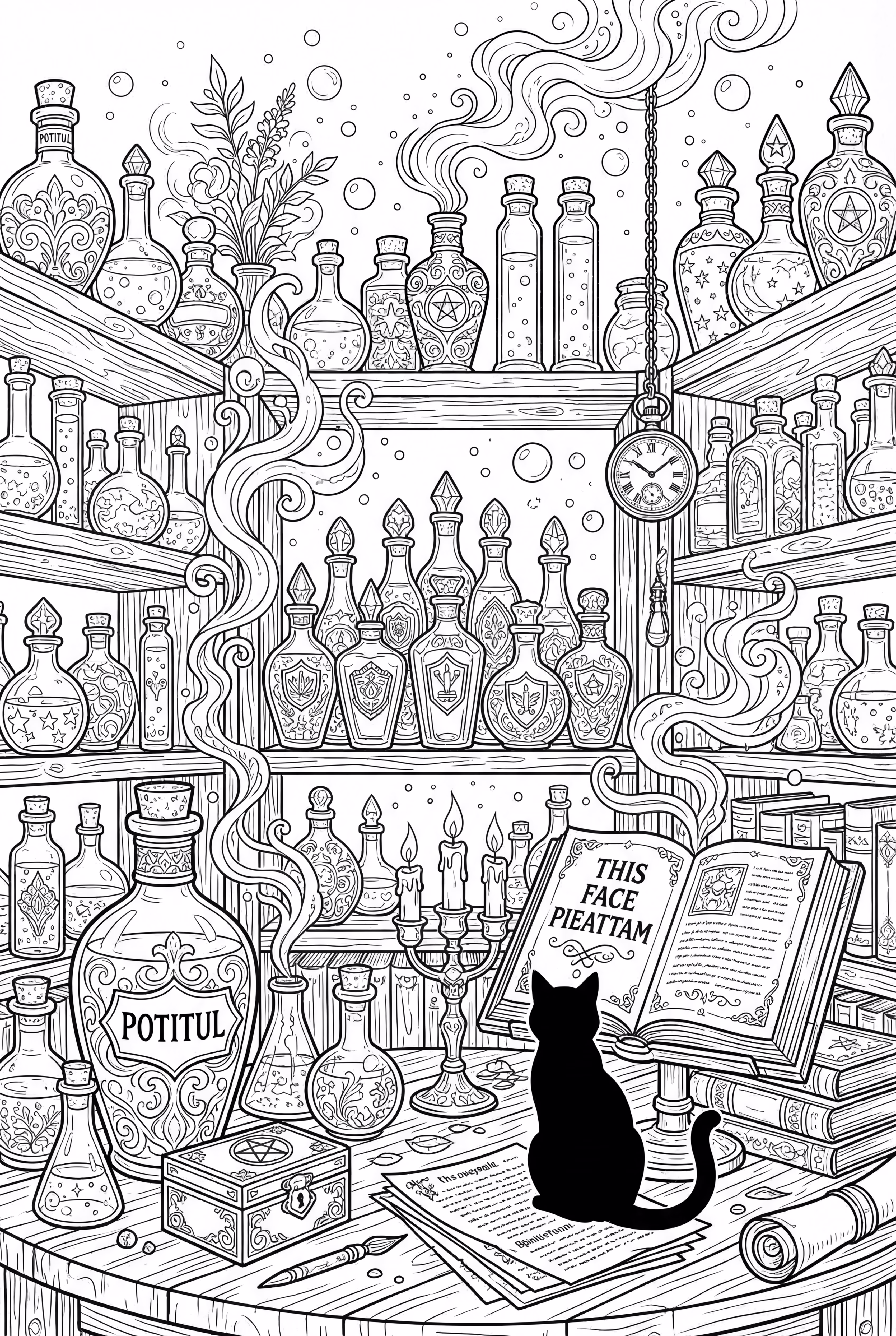 préparation de potions de sorcière