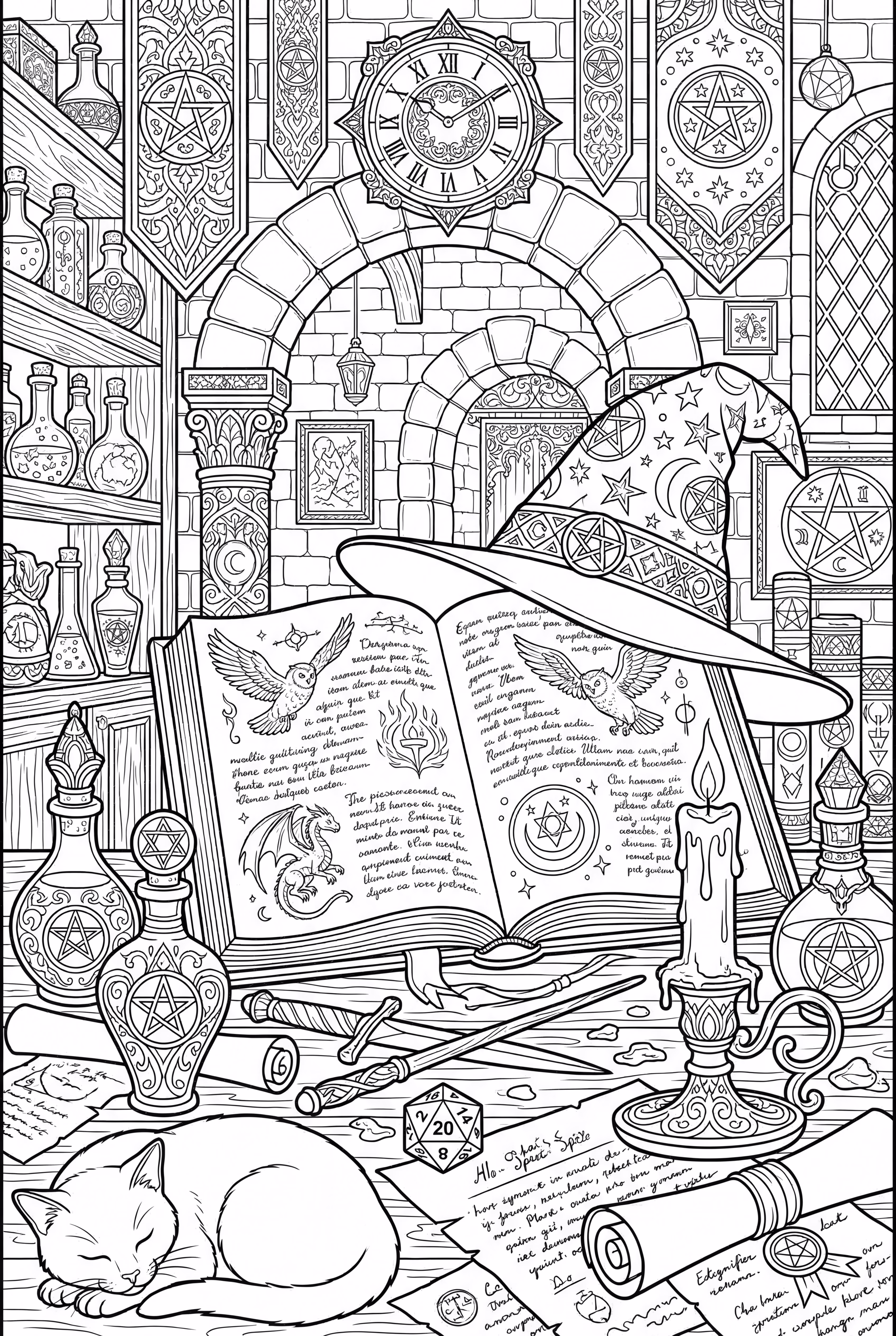 witch reading spellbook