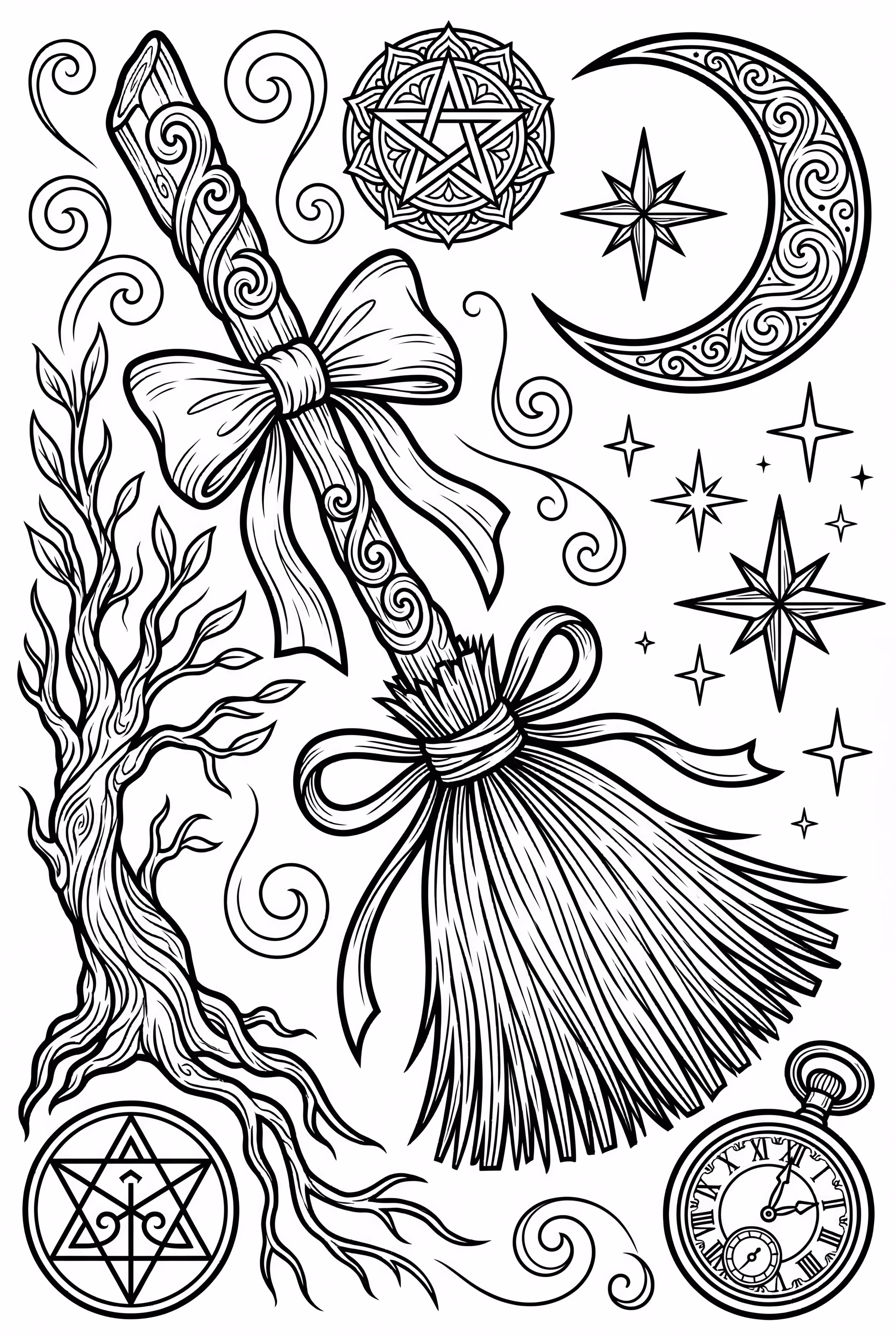 escoba simple de bruja