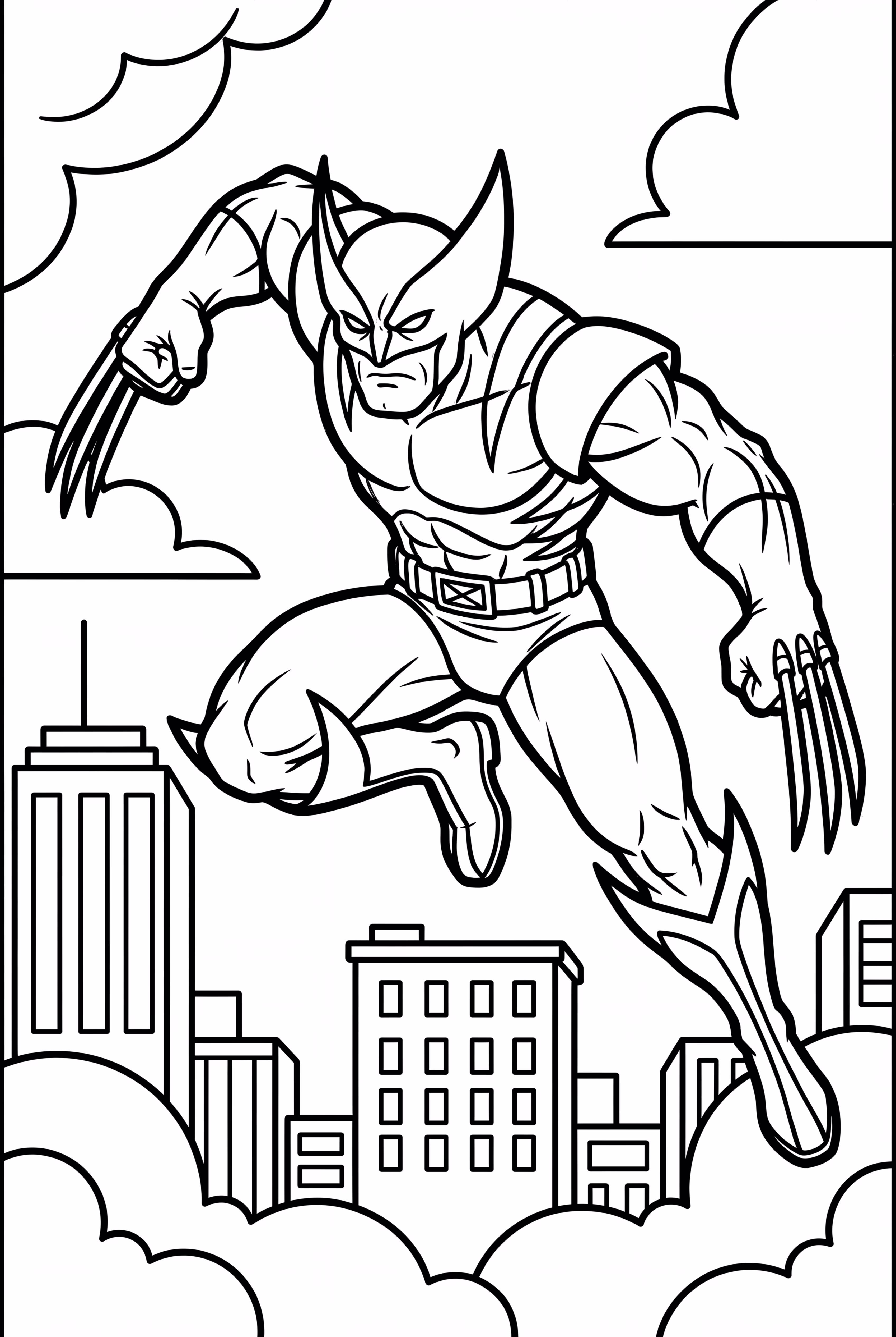 Wolverine Leaping Forward In Mid-Air