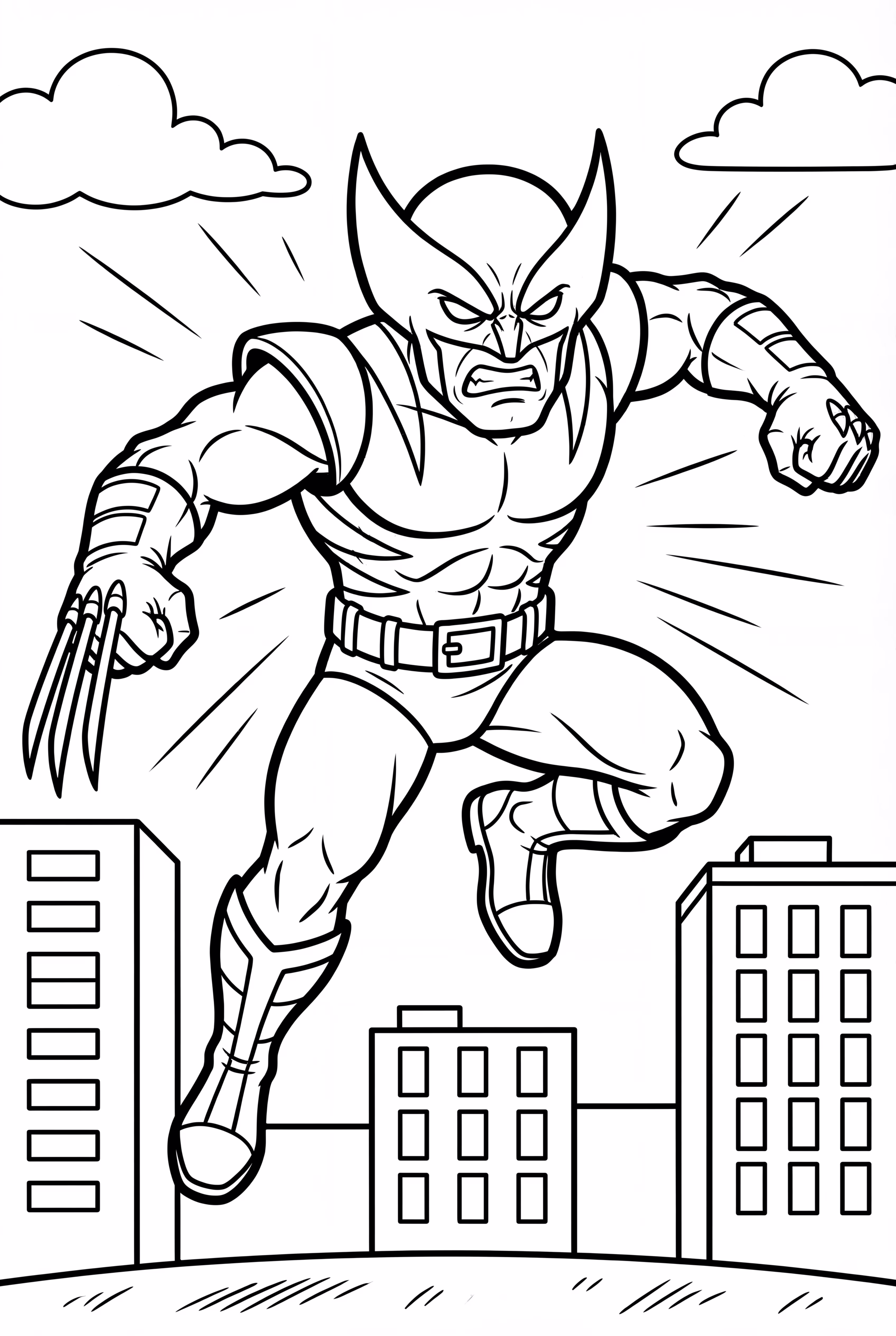 Wolverine Leaping Into Action