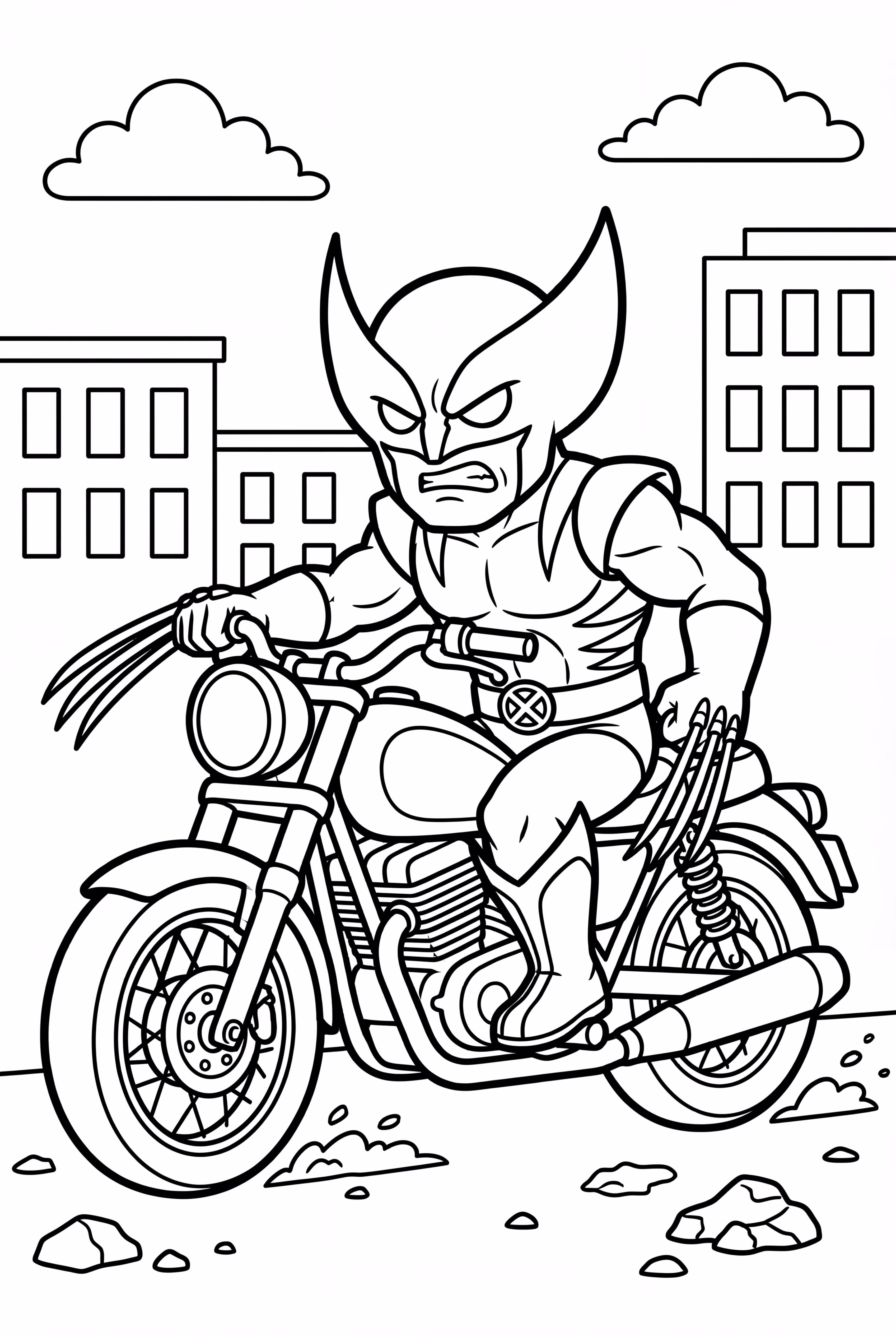 Wolverine Riding A Motorcycle