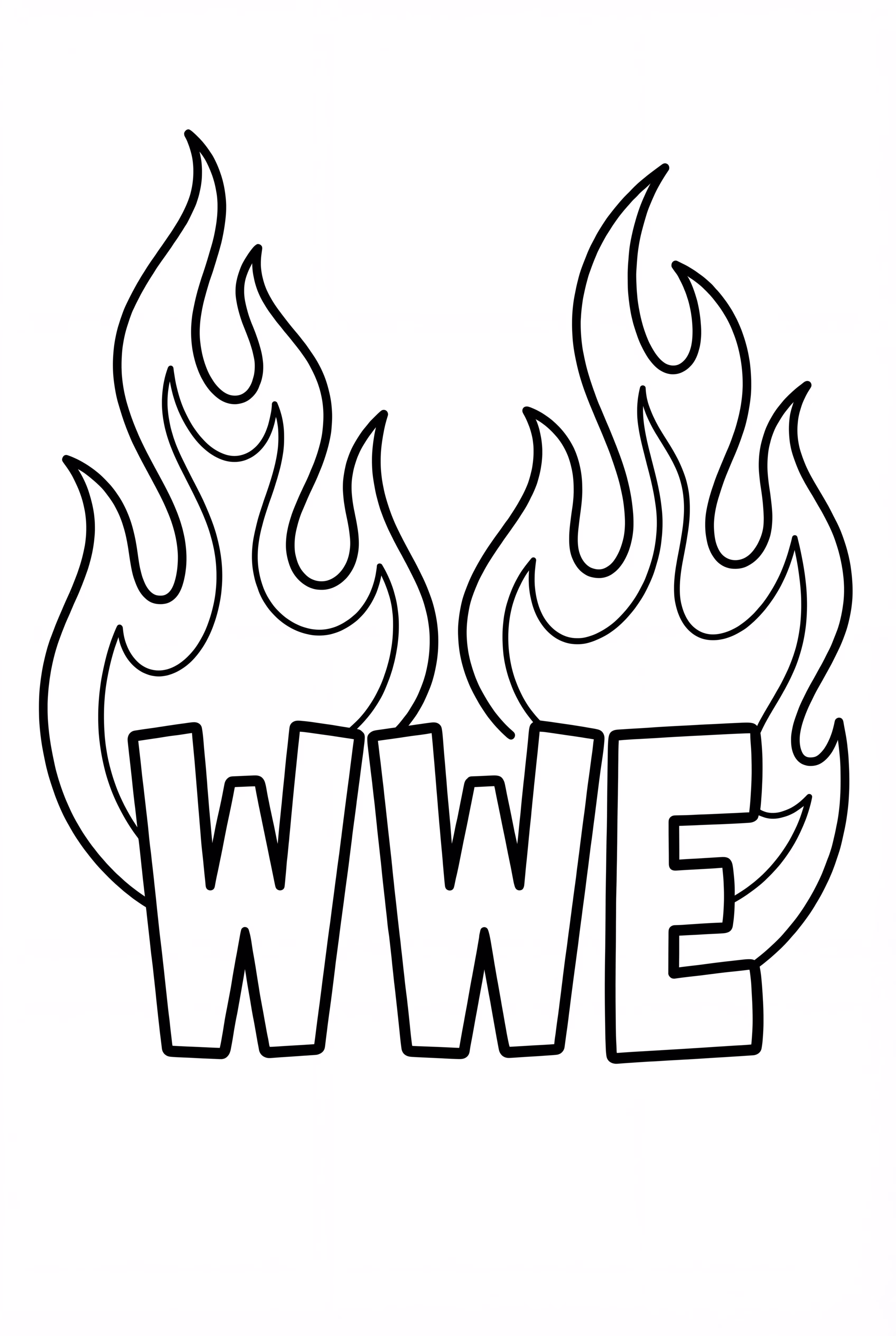 WWE Logo With Flames