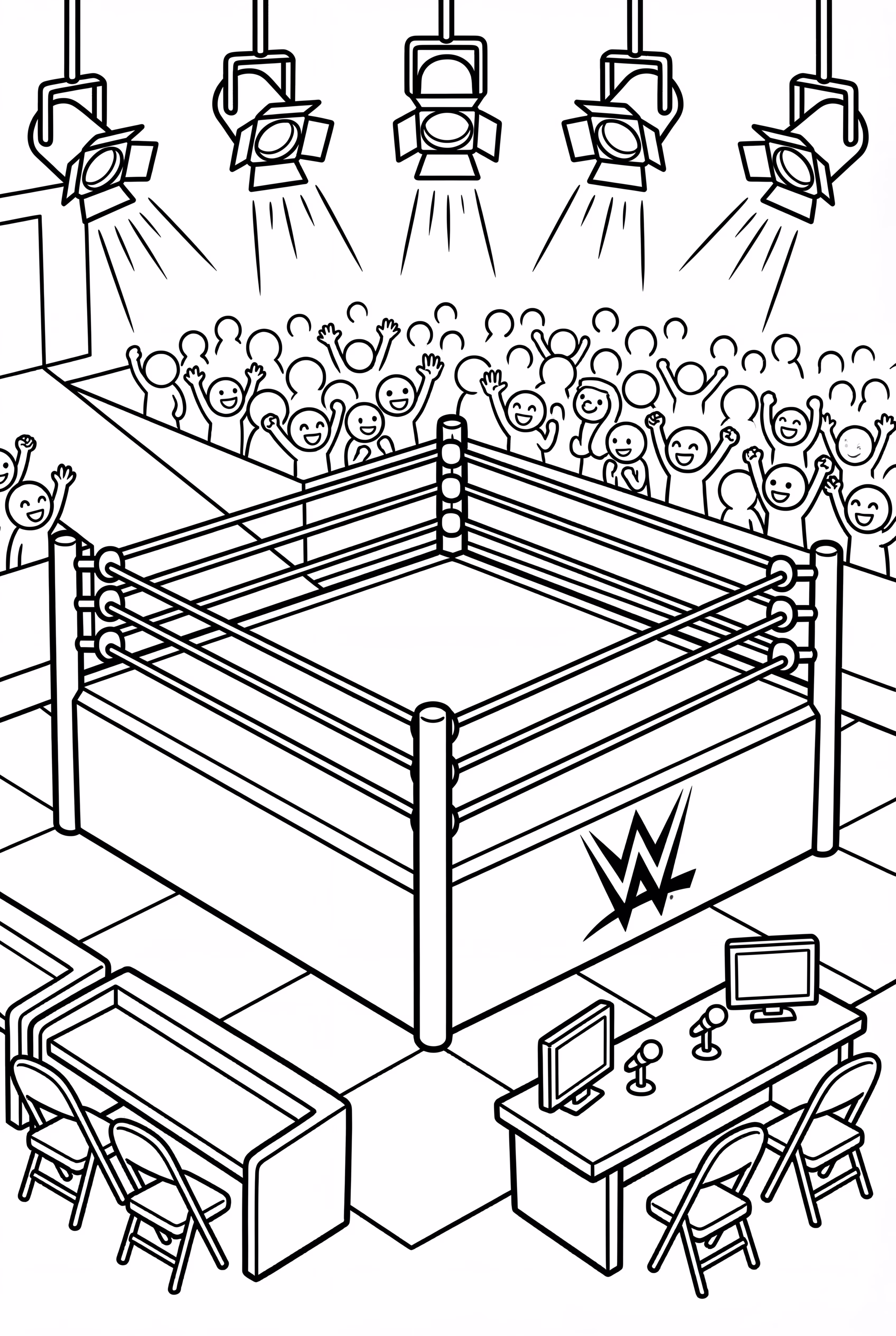 WWE Ring With Announce Table
