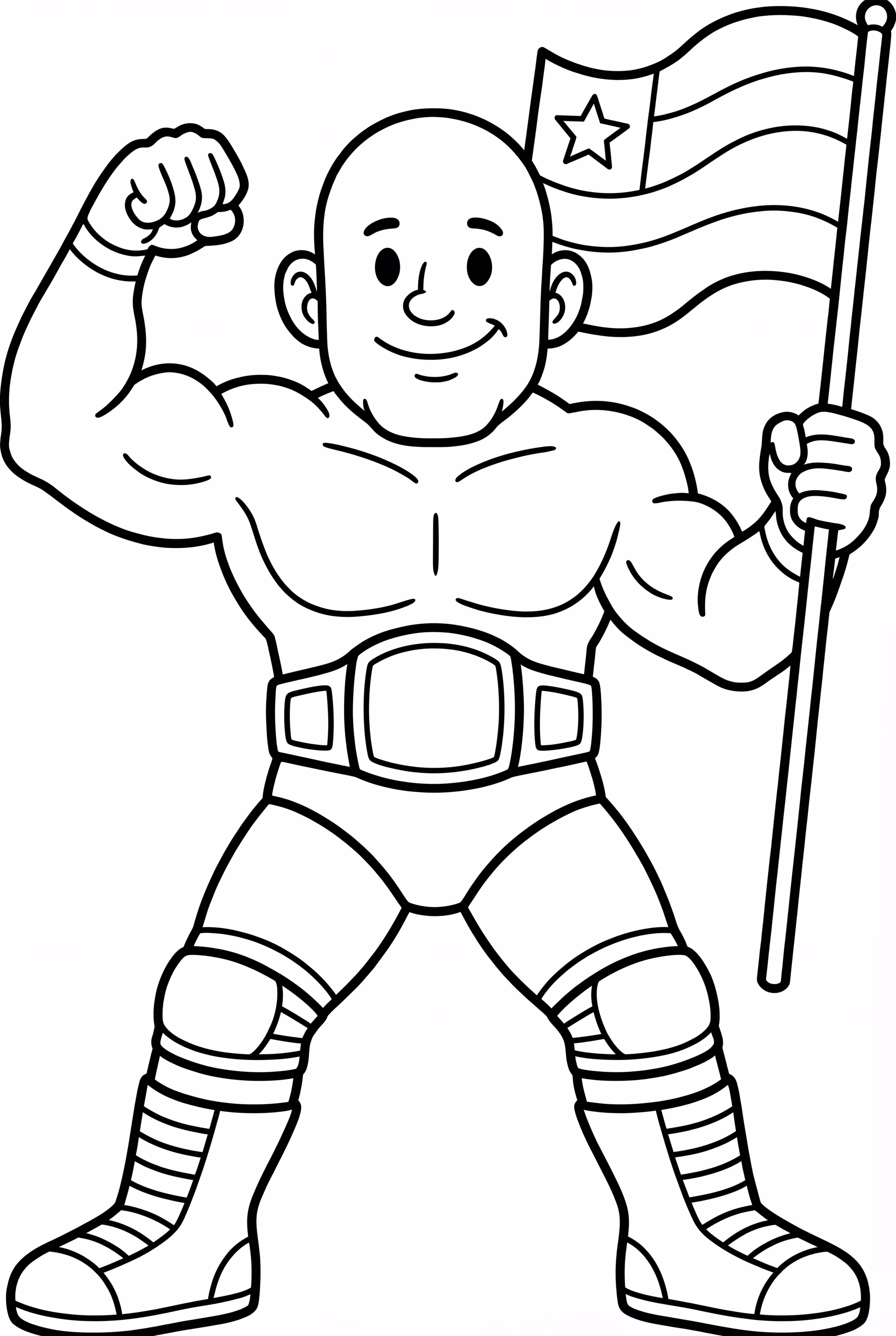 WWE Wrestler Flexing With Flag