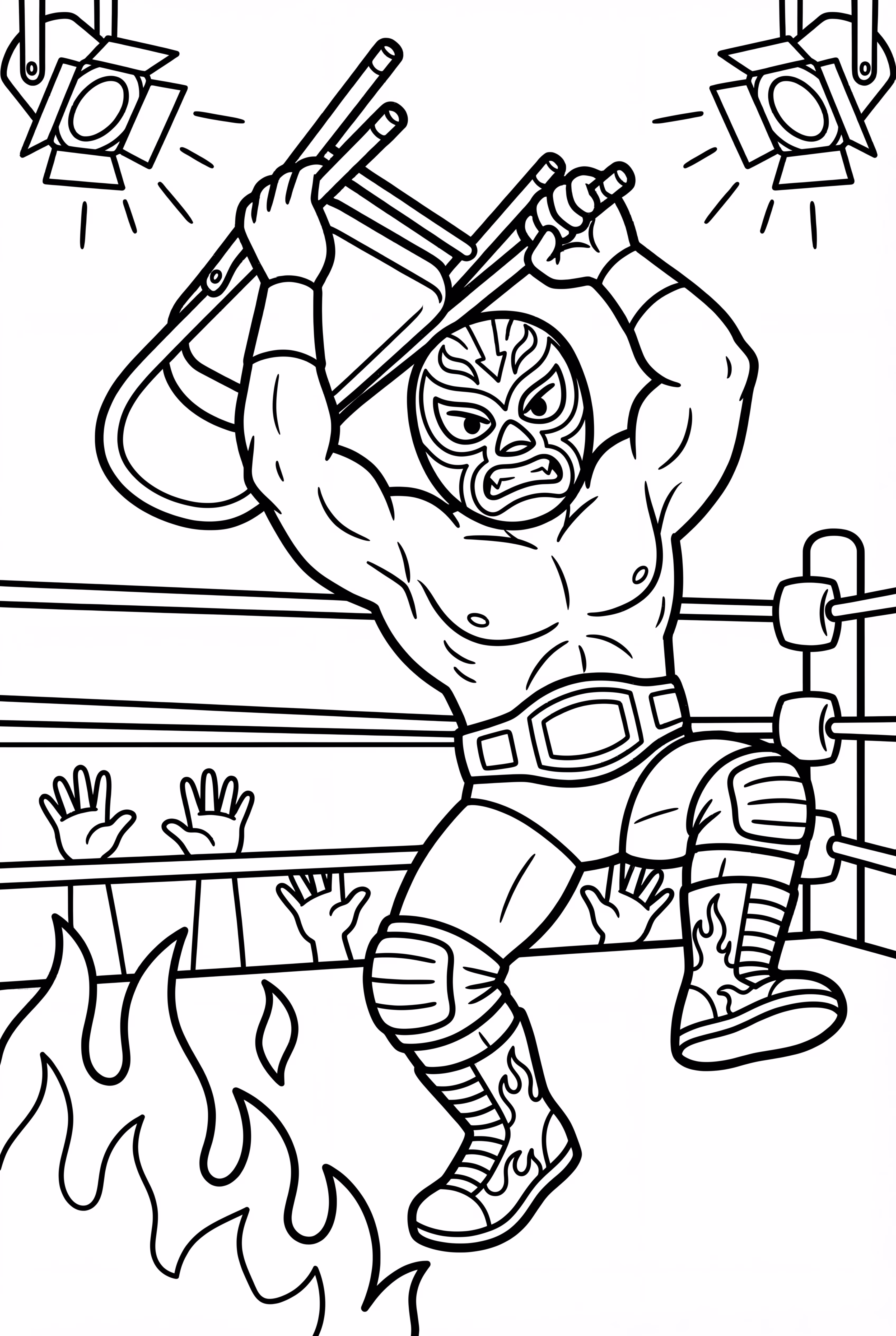 WWE Wrestler Holding Steel Chair