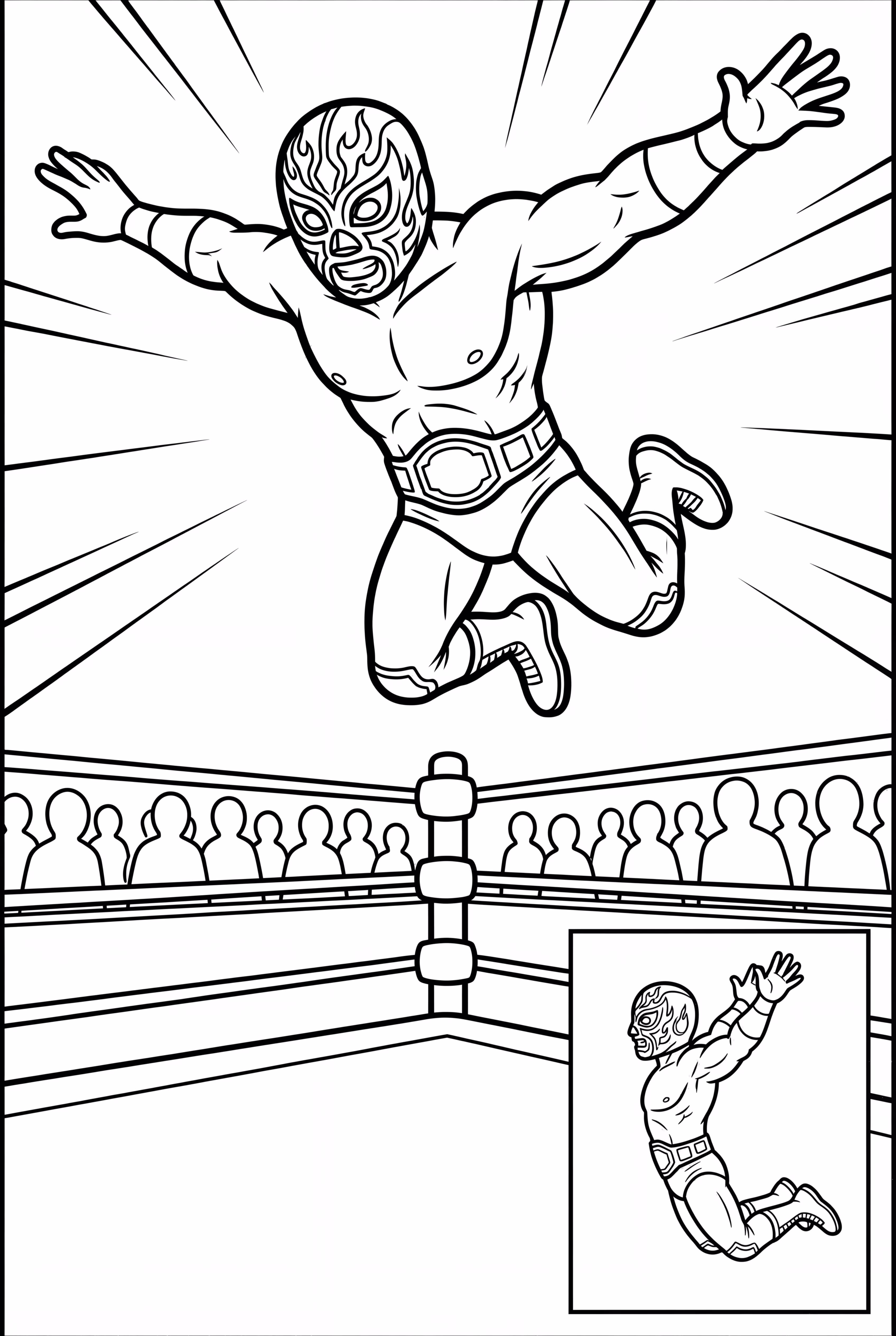 WWE Wrestler, der Frog Splash ausführt