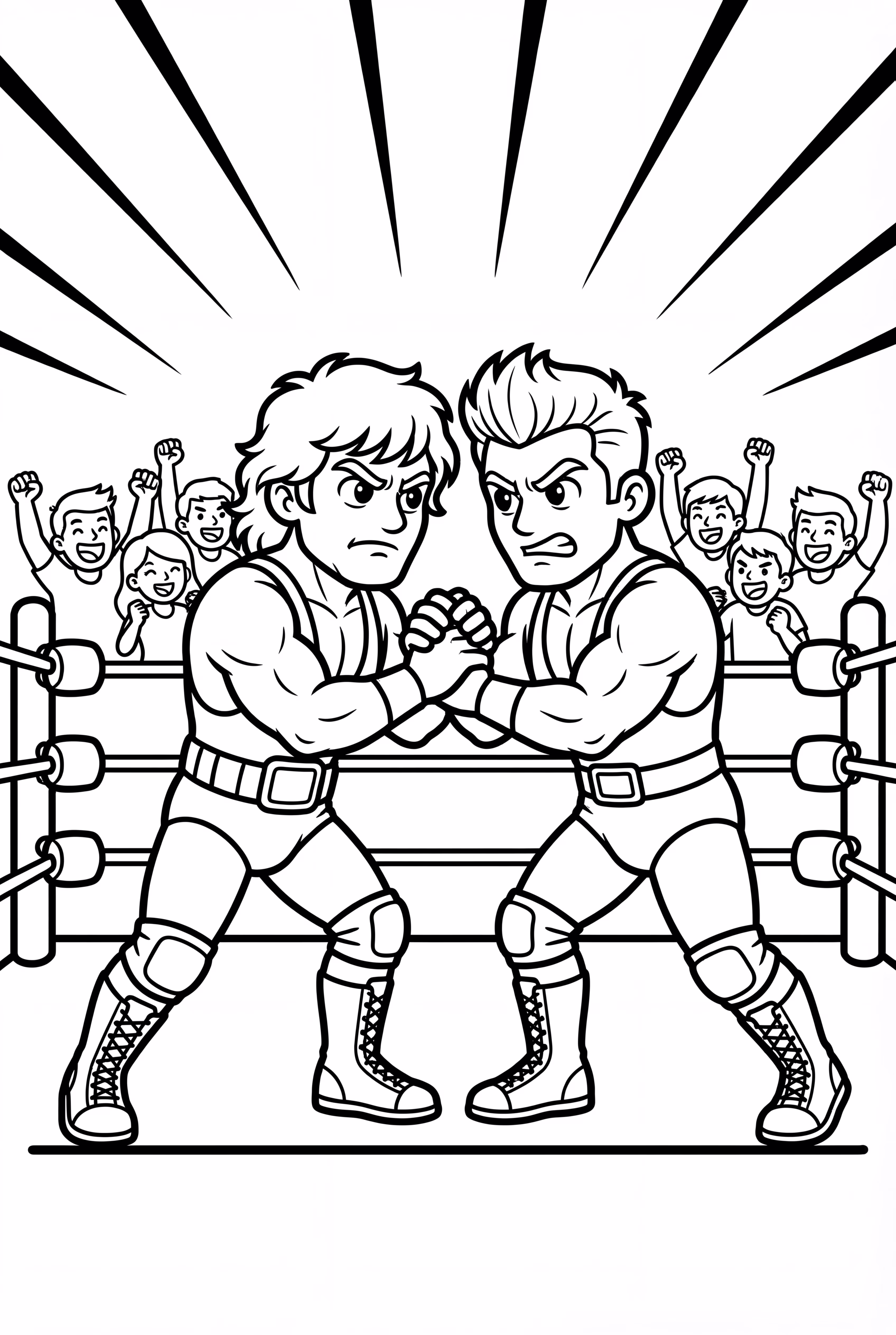 WWE 레슬러들이 링에서 격돌하는 모습