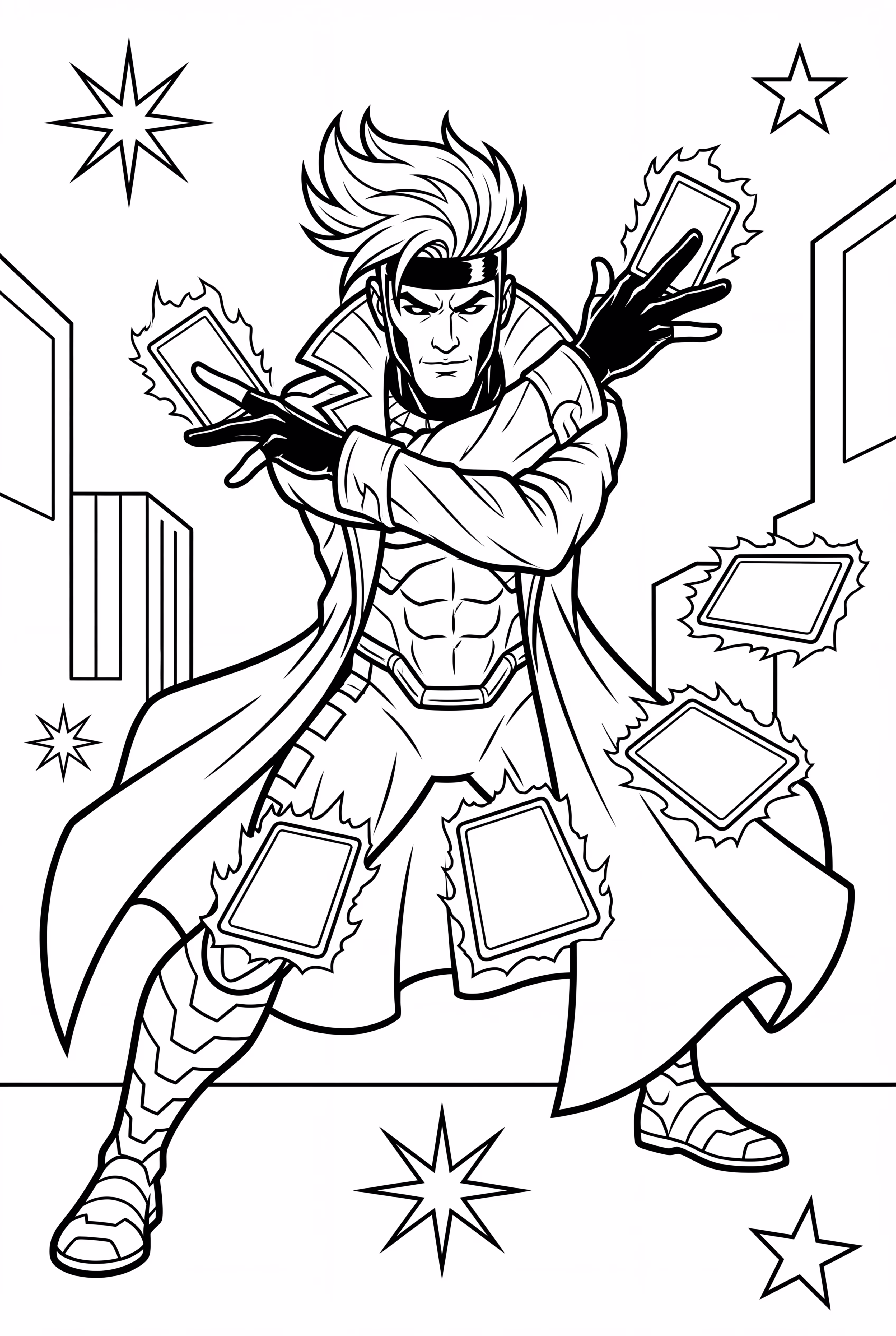 X-Men Gambit Throwing Kinetic Cards