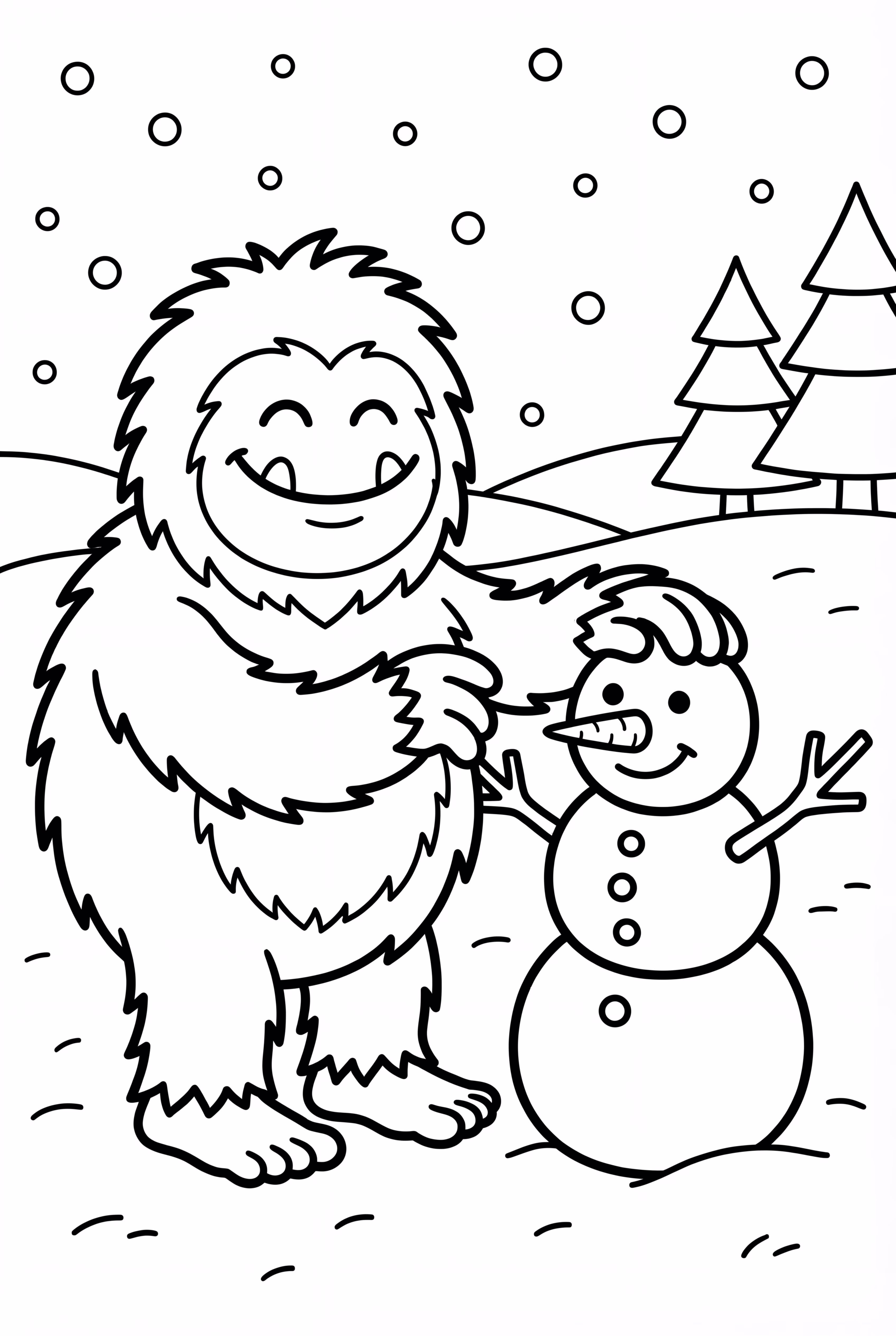 Yeti Building A Snowman