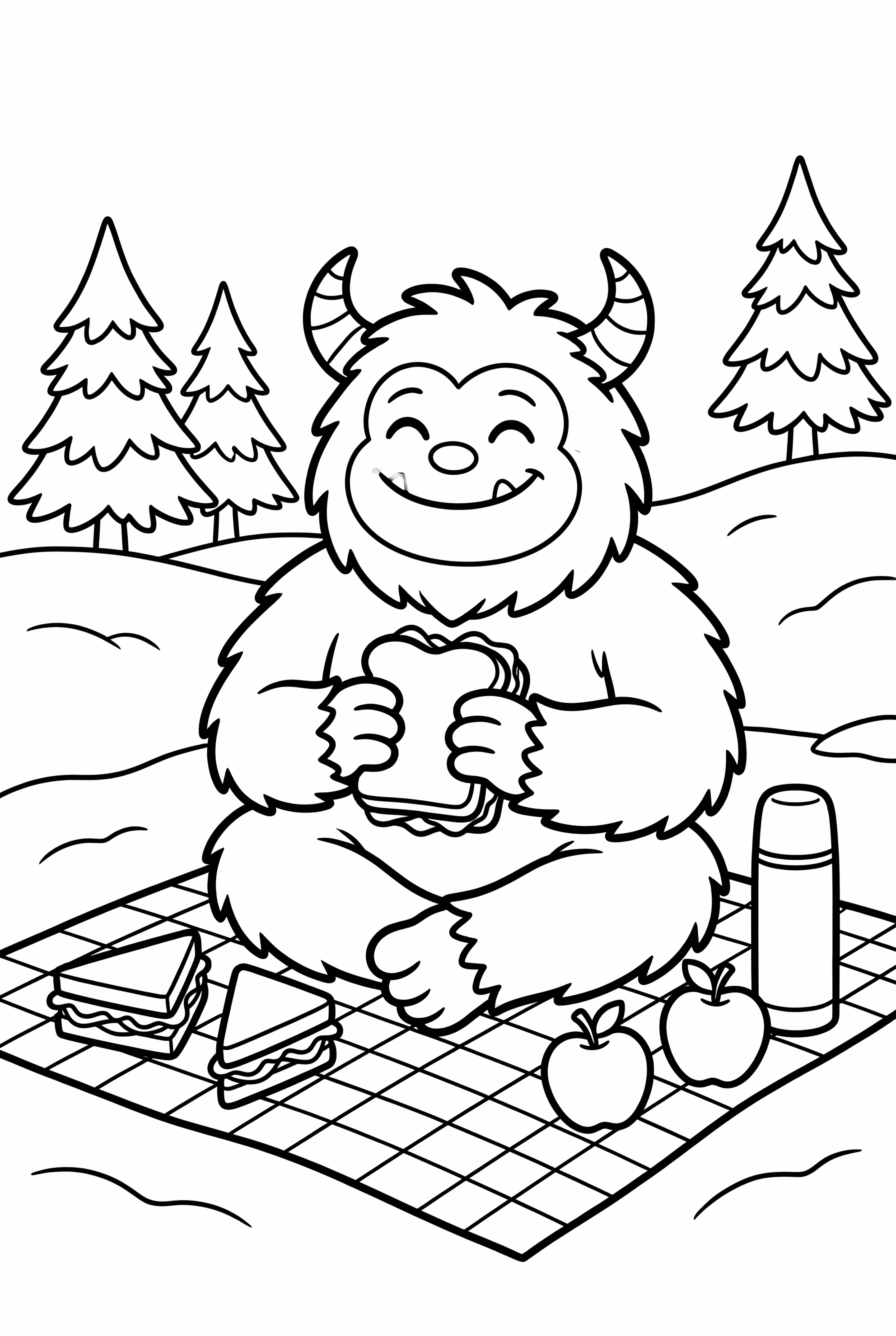 Yeti Having A Picnic In The Snow